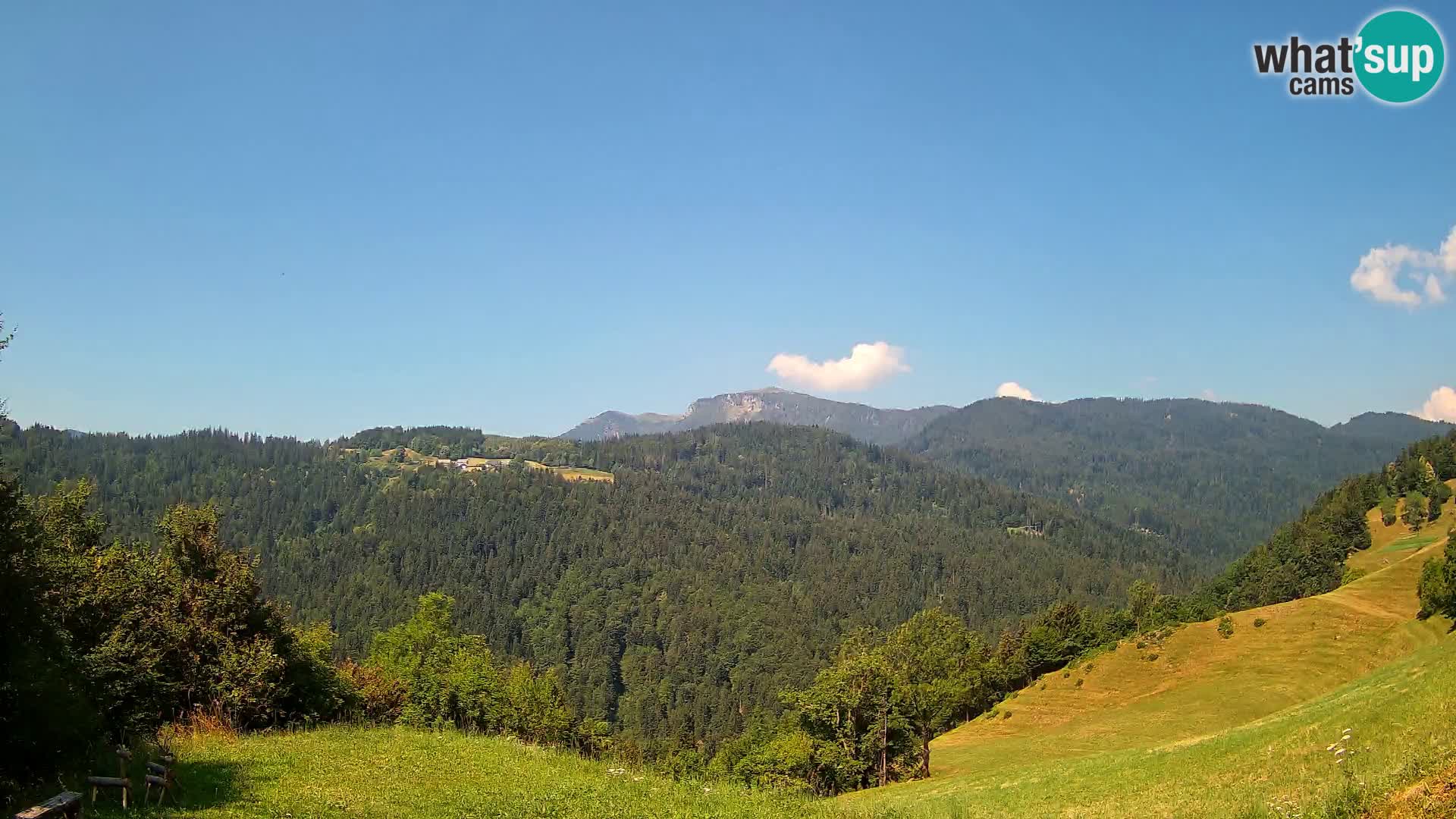 Webcam Brunarica Dražgoše – Vista live sul Ratitovec (1666 m)