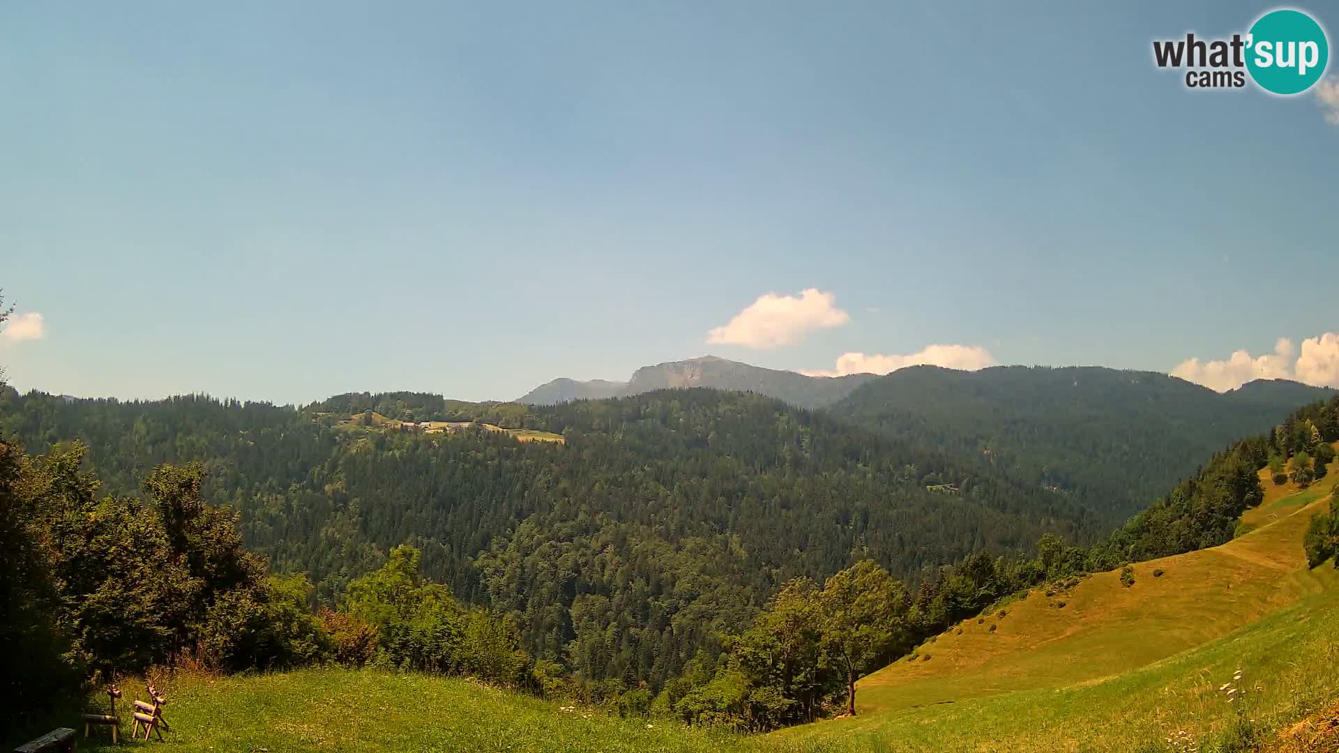 Webcam Brunarica Dražgoše – Vista live sul Ratitovec (1666 m)
