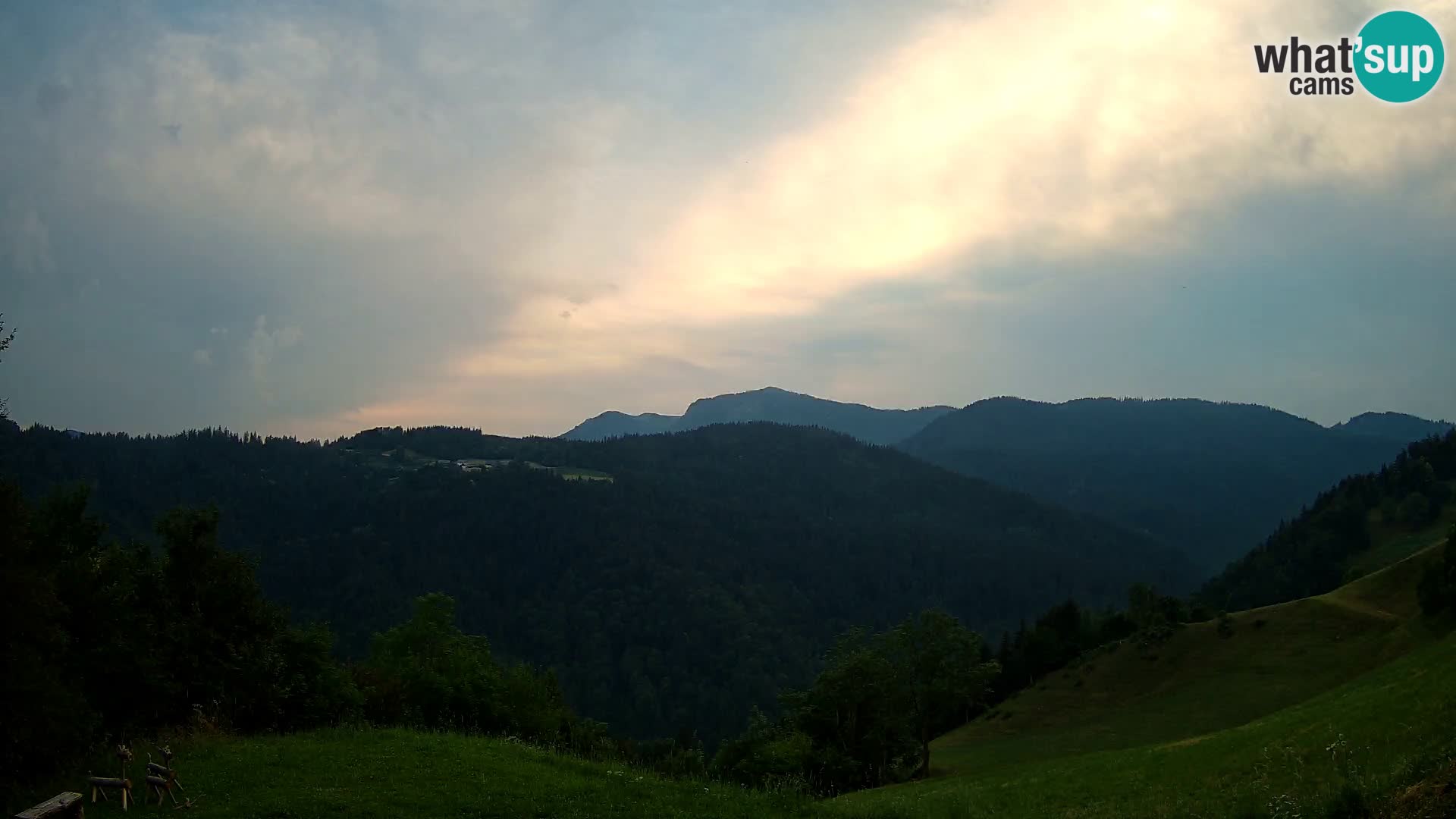 Spletna kamera Brunarica Dražgoše – Pogled v živo na Ratitovec (1666 m)