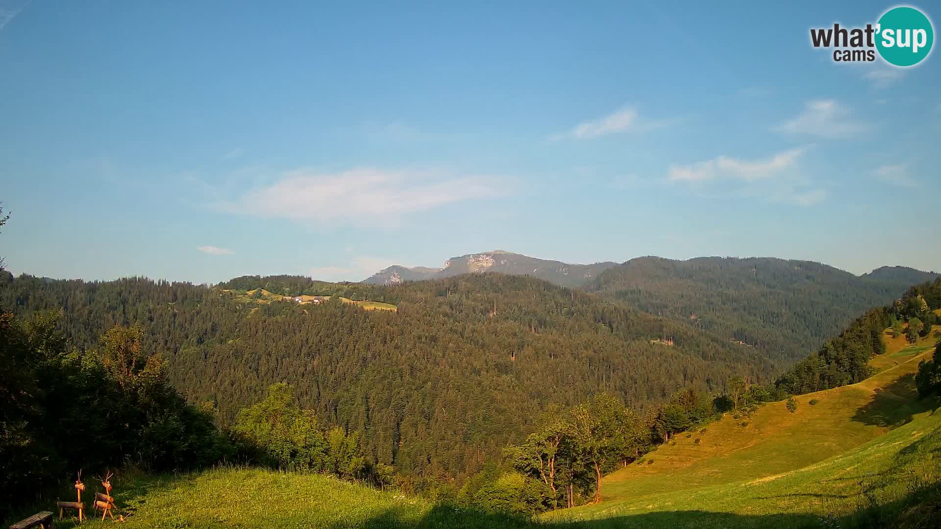 Webcam Brunarica Dražgoše – Live View of Ratitovec (1666 m)