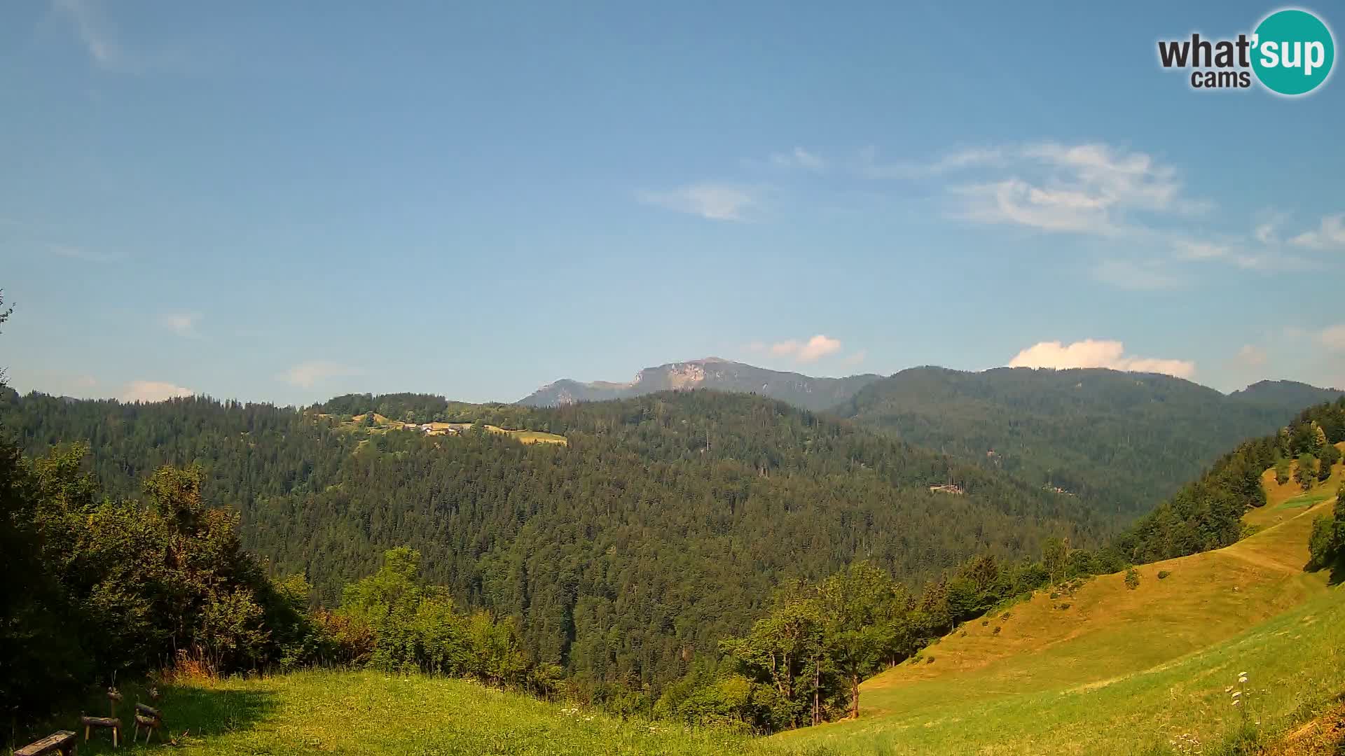 Webcam Brunarica Dražgoše – Liveblick auf Ratitovec (1666 m)