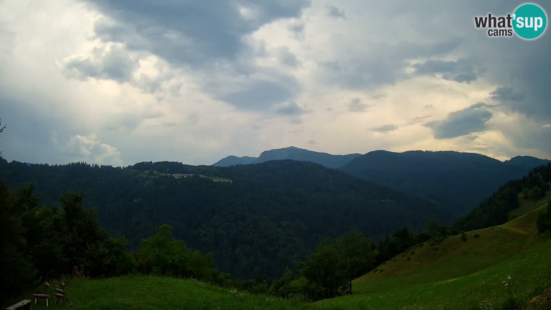 Webcam Brunarica Dražgoše – Vista live sul Ratitovec (1666 m)