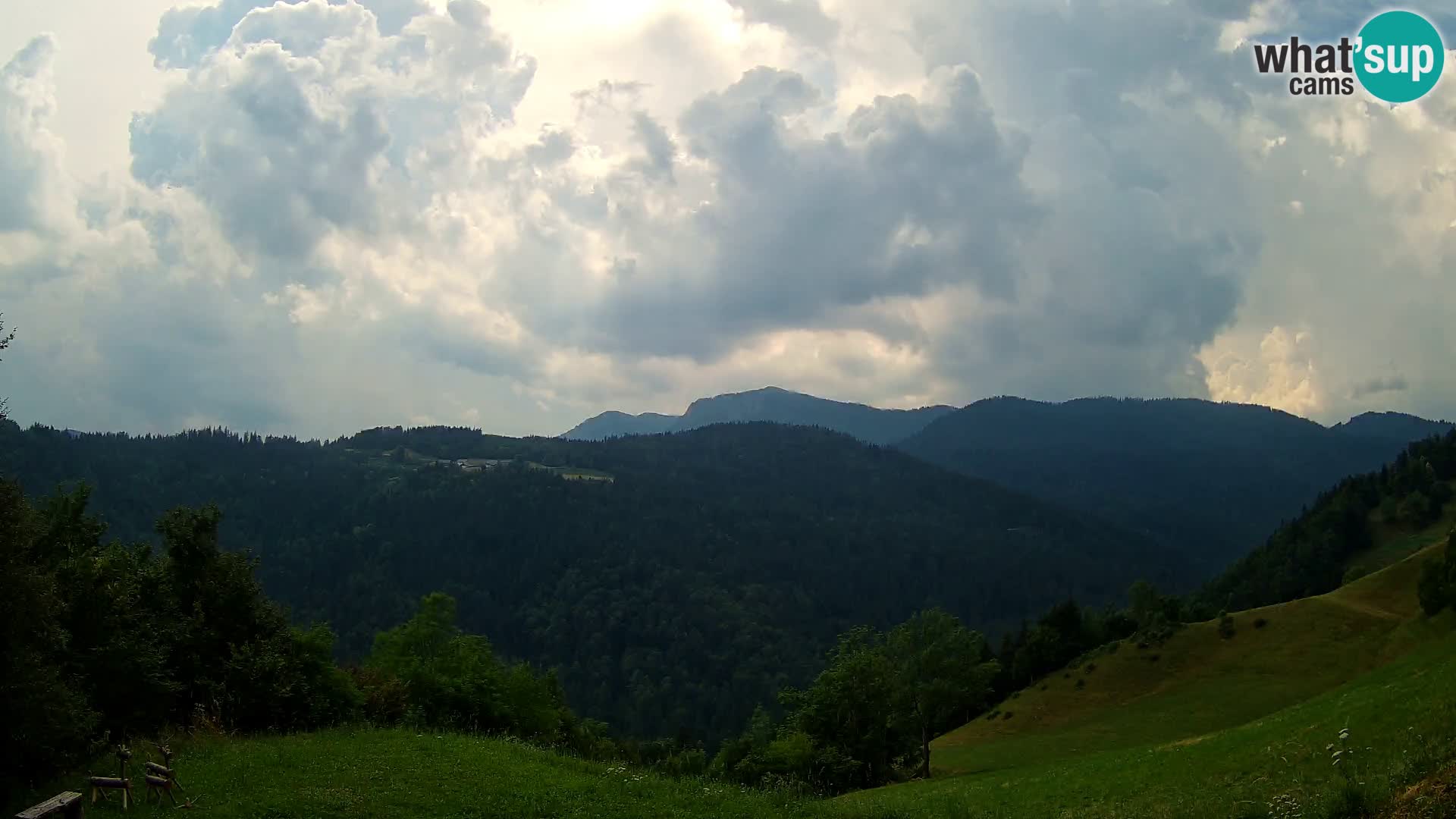 Webcam Brunarica Dražgoše – Vista live sul Ratitovec (1666 m)