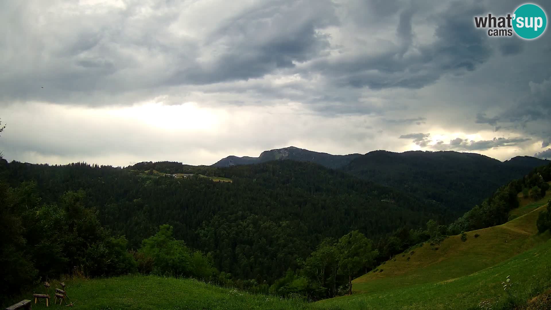 Web kamera Brunarica Dražgoše – Pogled uživo na Ratitovec (1666 m)