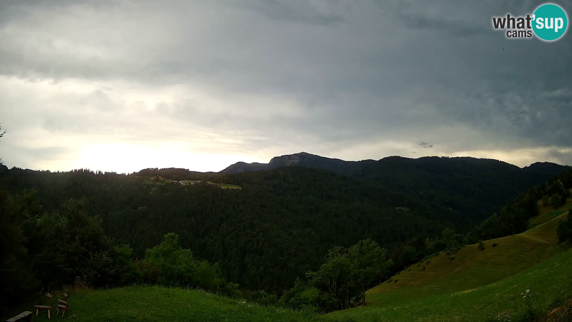 Spletna kamera Brunarica Dražgoše – Pogled v živo na Ratitovec (1666 m)