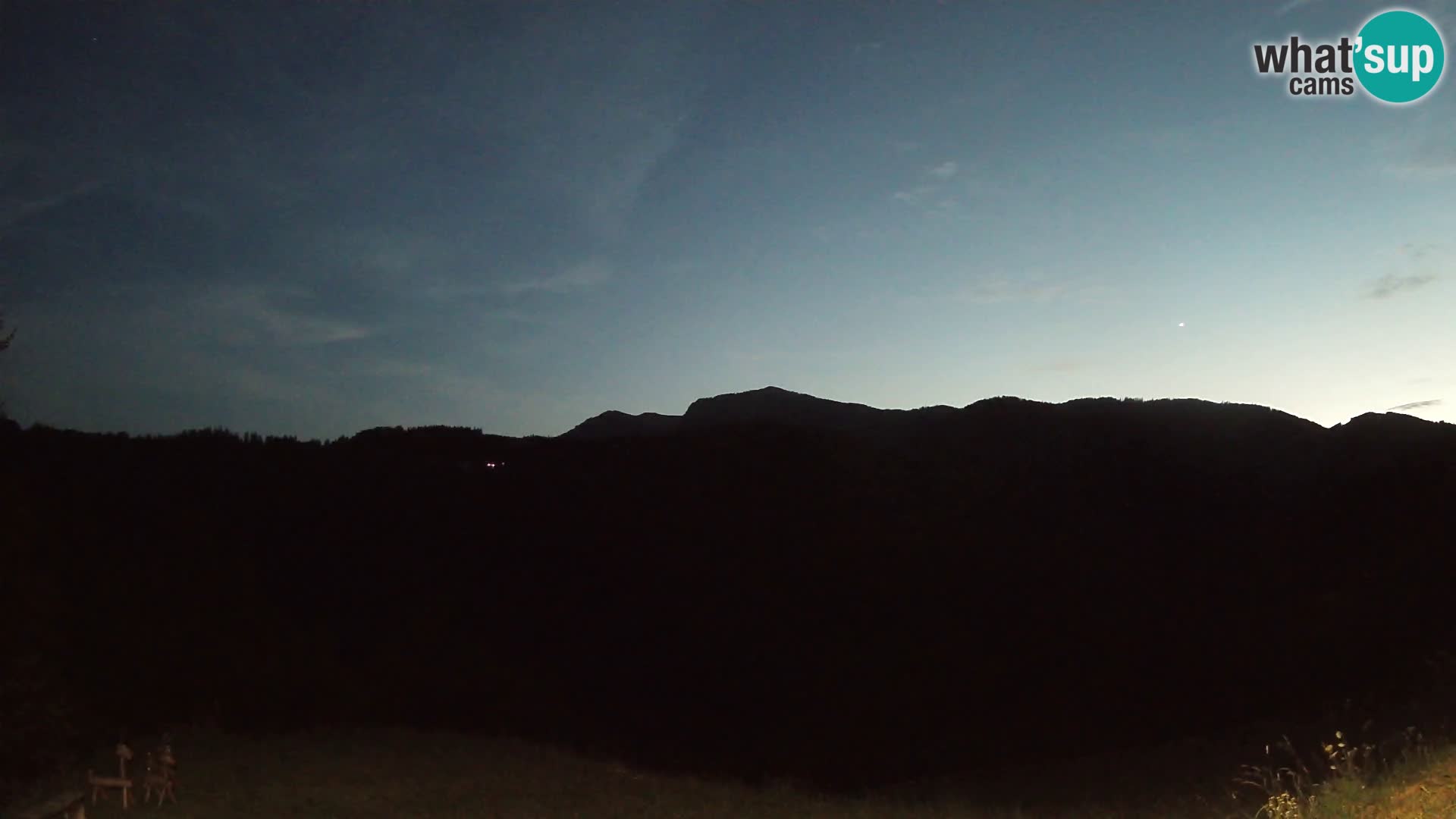Spletna kamera Brunarica Dražgoše – Pogled v živo na Ratitovec (1666 m)