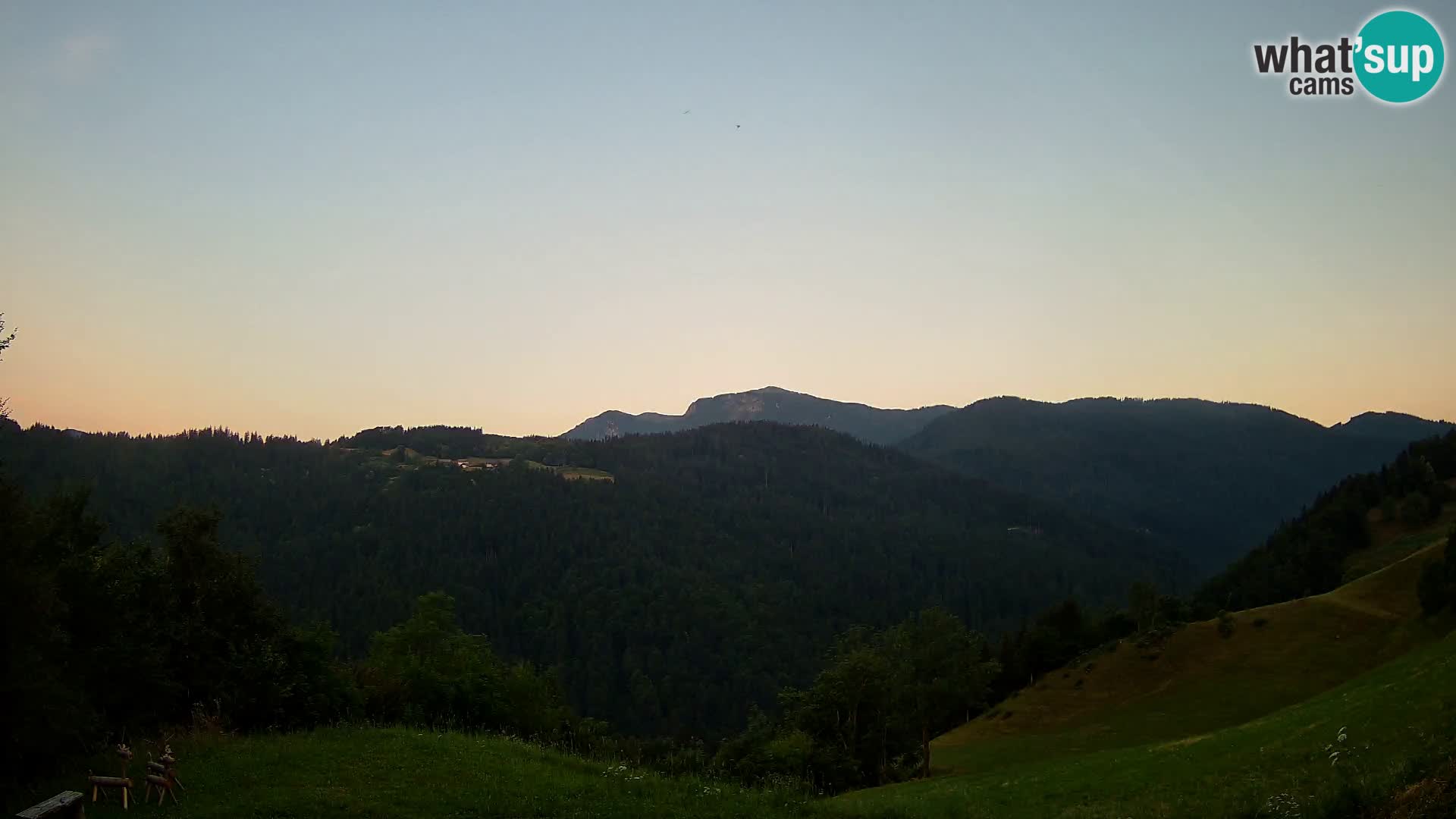 Spletna kamera Brunarica Dražgoše – Pogled v živo na Ratitovec (1666 m)
