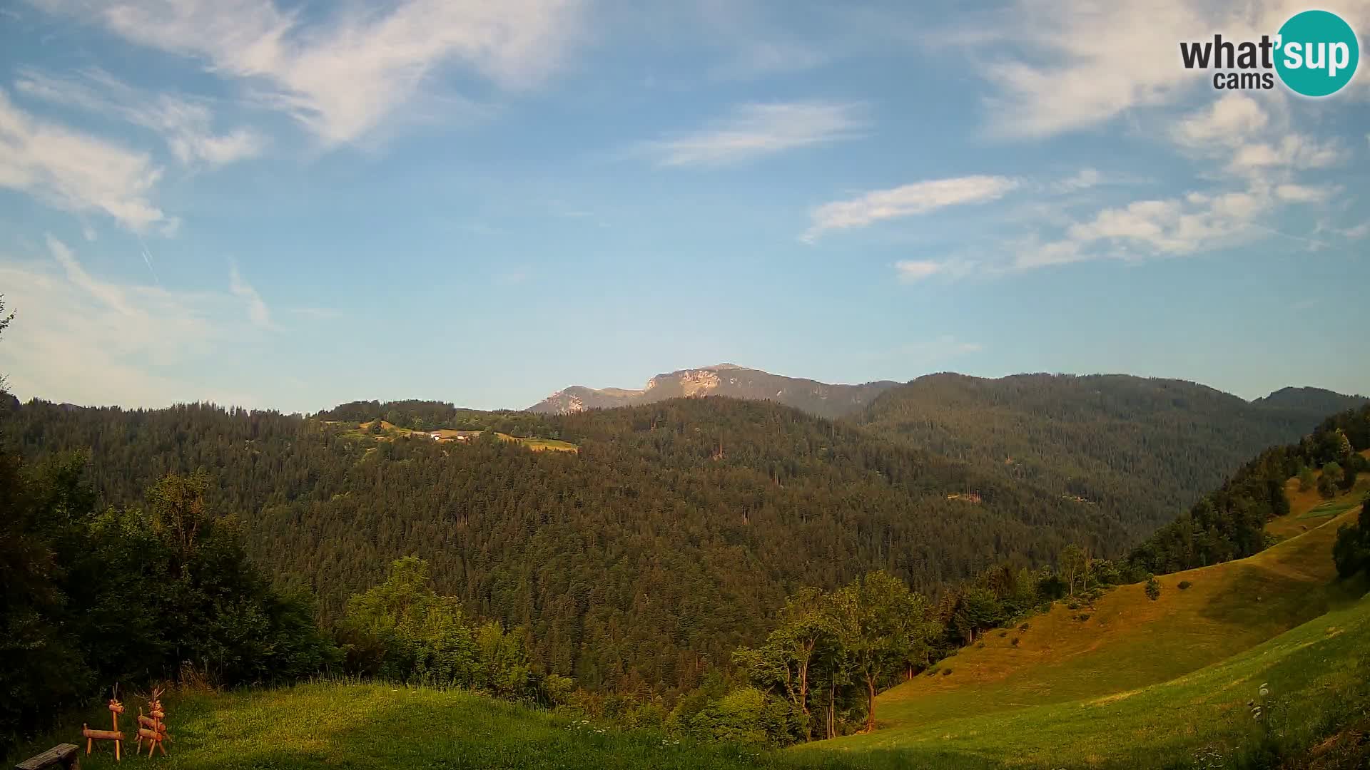 Webcam Brunarica Dražgoše – Live View of Ratitovec (1666 m)