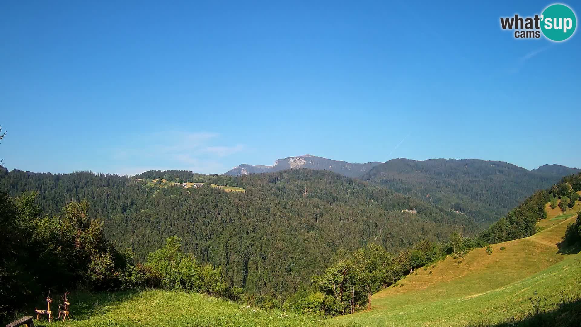 Webcam Brunarica Dražgoše – Live View of Ratitovec (1666 m)