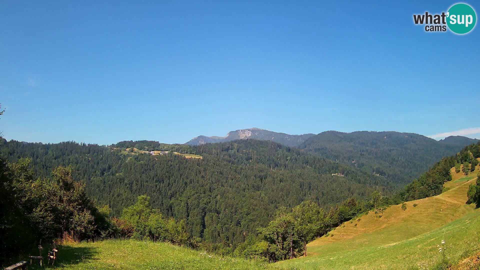 Webcam Brunarica Dražgoše – Live View of Ratitovec (1666 m)