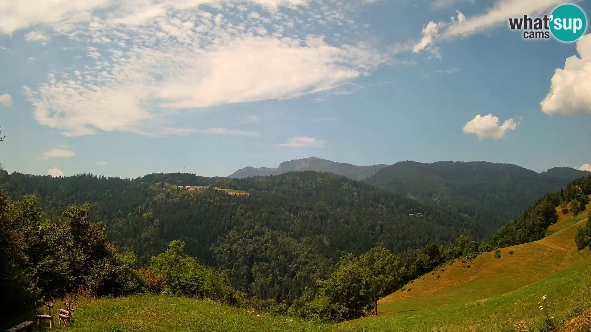 Spletna kamera Brunarica Dražgoše – Pogled v živo na Ratitovec (1666 m)