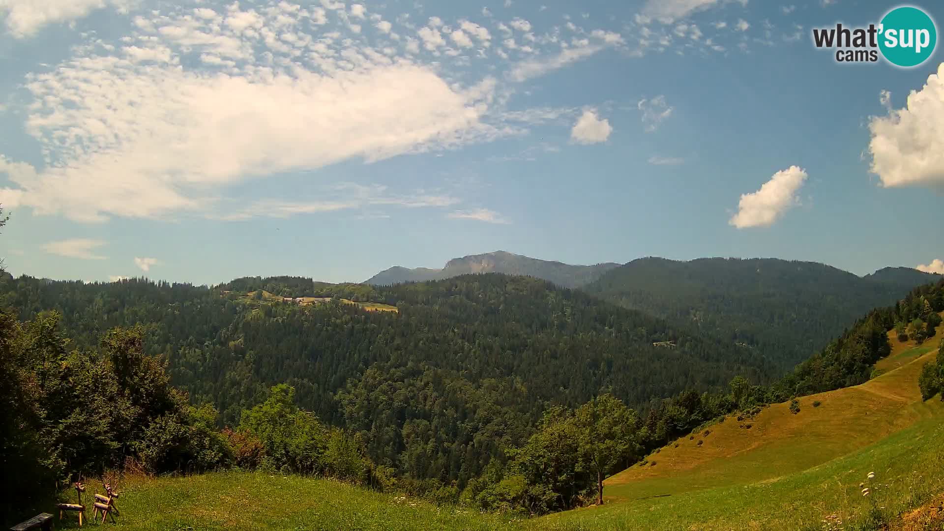 Webcam Brunarica Dražgoše – Liveblick auf Ratitovec (1666 m)