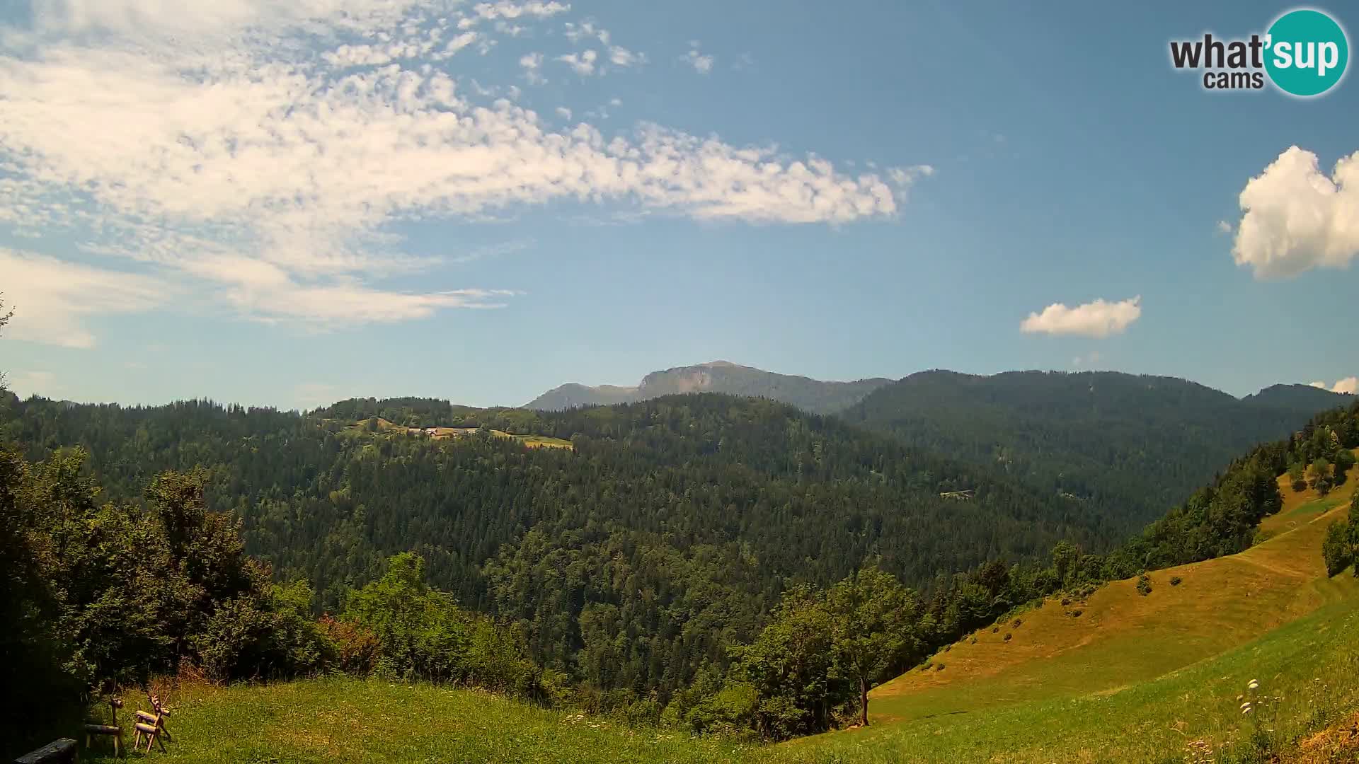 Webcam Brunarica Dražgoše – Liveblick auf Ratitovec (1666 m)
