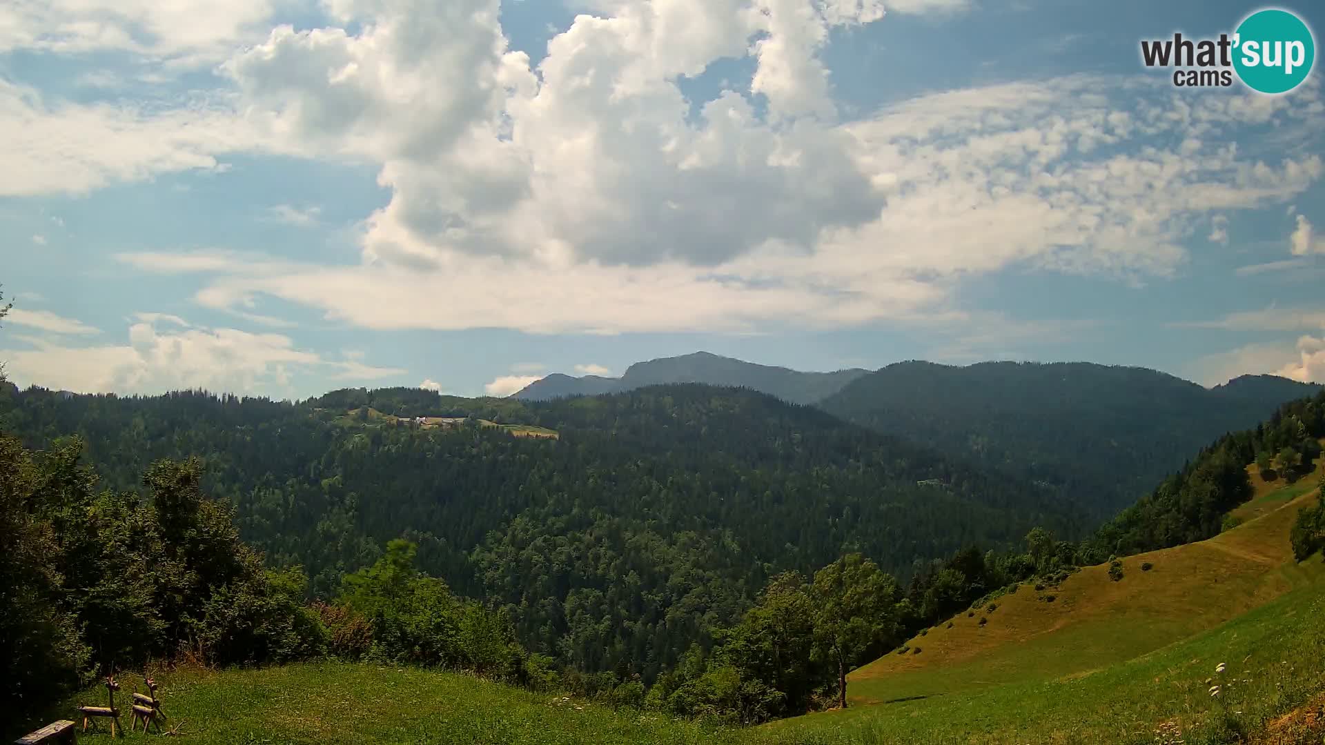 Webcam Brunarica Dražgoše – Vista live sul Ratitovec (1666 m)