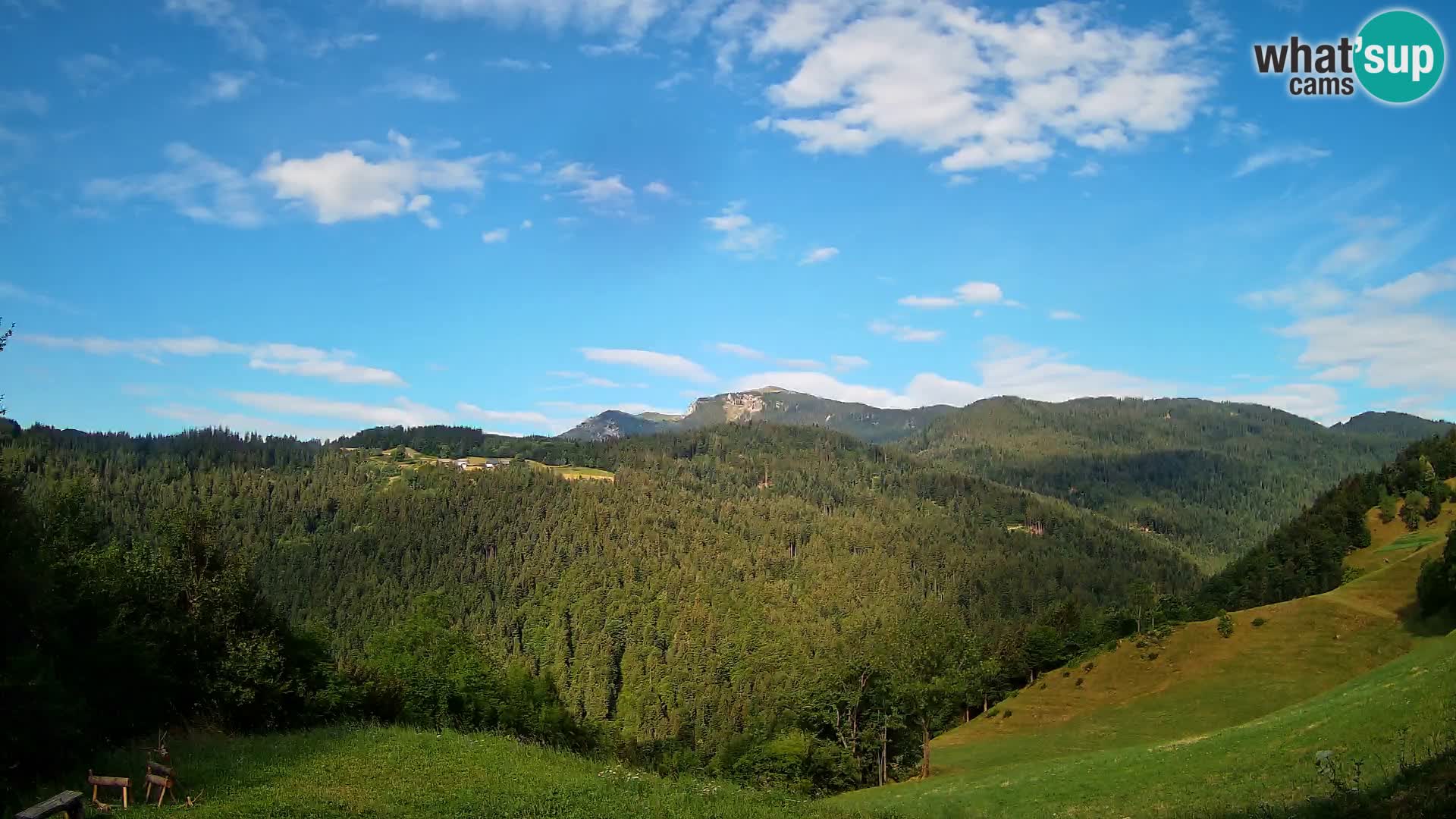 Webcam Brunarica Dražgoše – Live View of Ratitovec (1666 m)