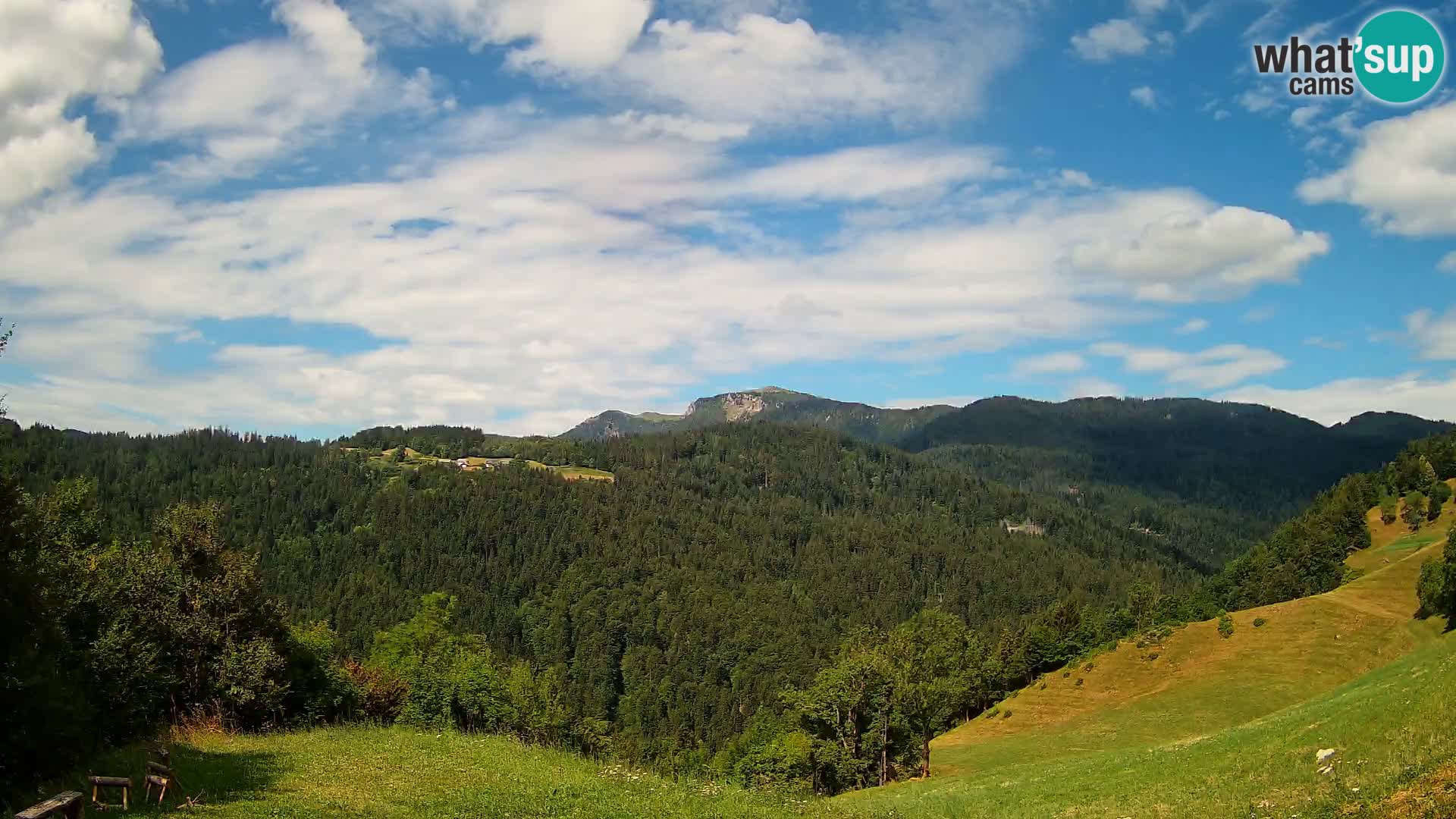 Web kamera Brunarica Dražgoše – Pogled uživo na Ratitovec (1666 m)