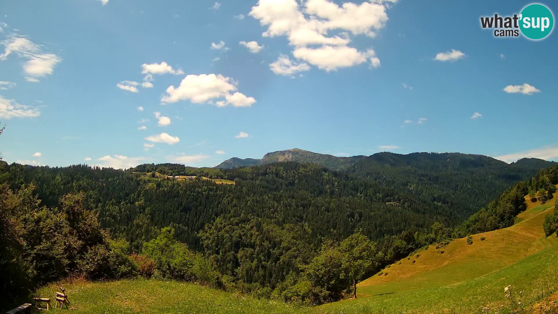 Webcam Brunarica Dražgoše – Liveblick auf Ratitovec (1666 m)