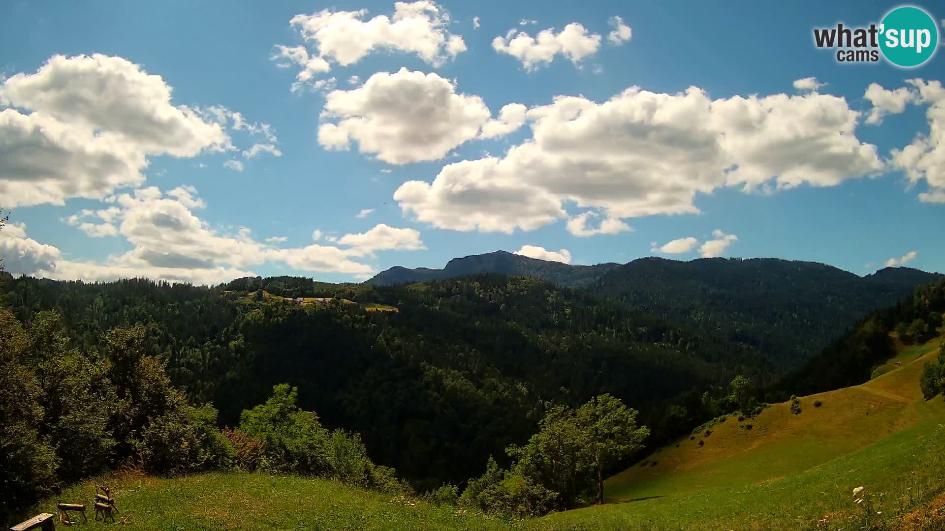 Webcam Brunarica Dražgoše – Liveblick auf Ratitovec (1666 m)