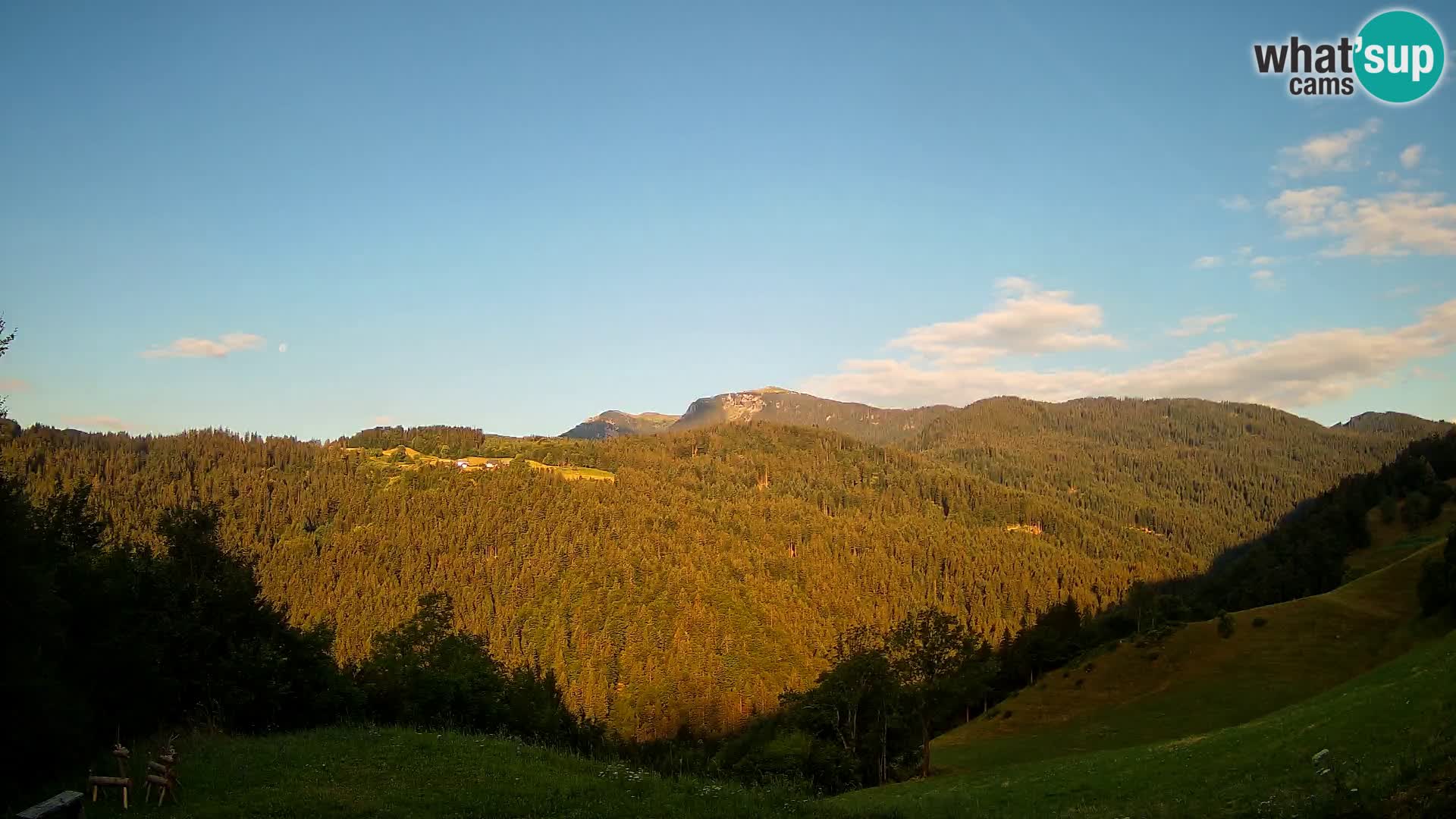 Webcam Brunarica Dražgoše – Live View of Ratitovec (1666 m)