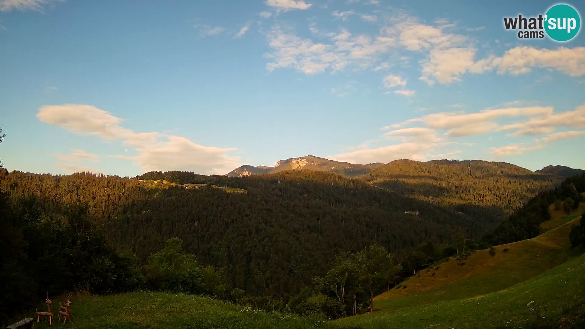 Webcam Brunarica Dražgoše – Vista live sul Ratitovec (1666 m)