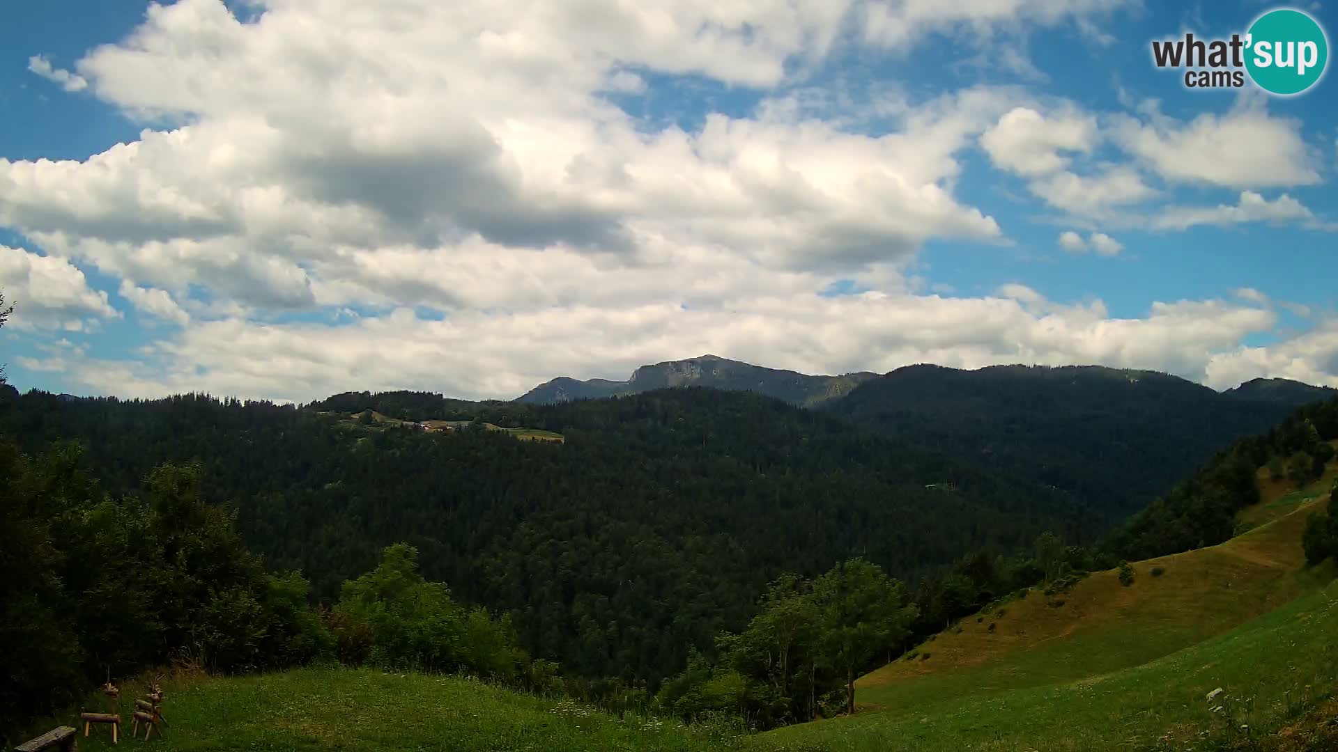Webcam Brunarica Dražgoše – Vista live sul Ratitovec (1666 m)
