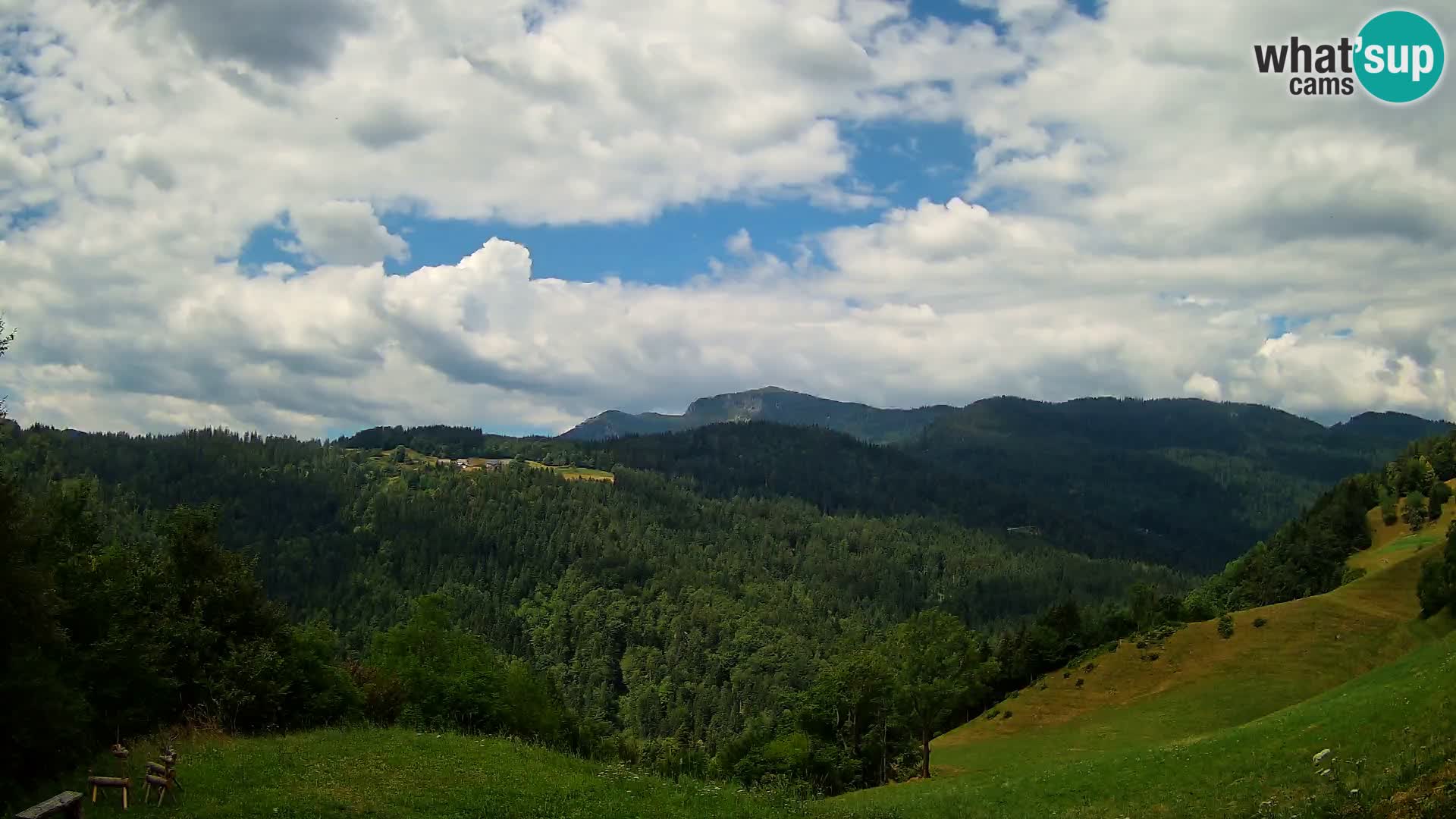 Webcam Brunarica Dražgoše – Live View of Ratitovec (1666 m)
