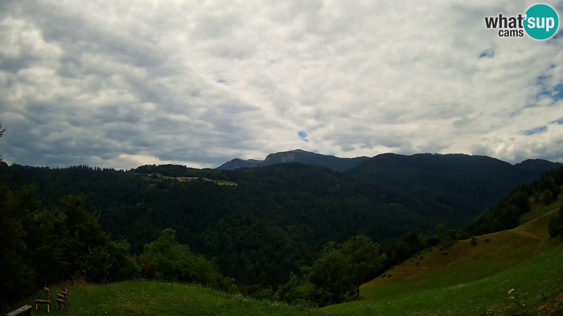 Webcam Brunarica Dražgoše – Live View of Ratitovec (1666 m)