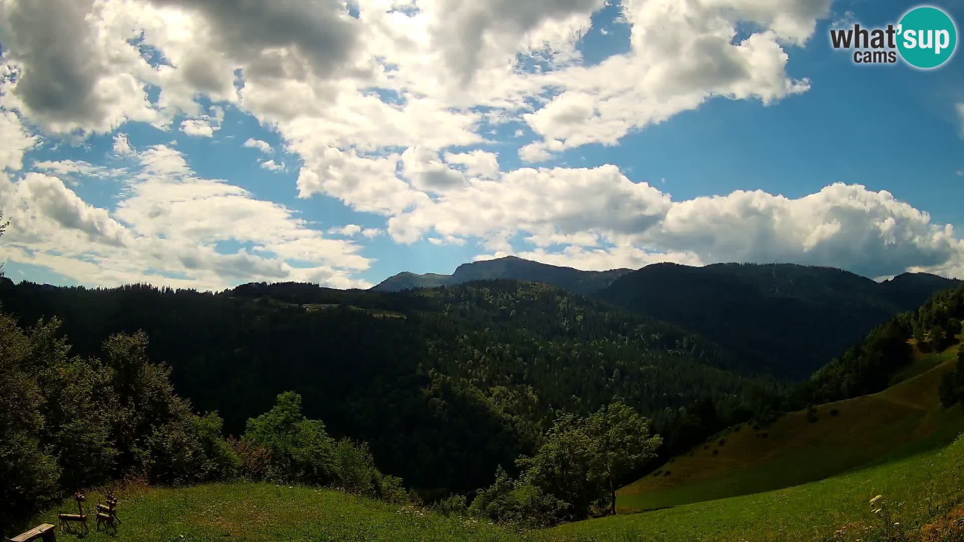 Webcam Brunarica Dražgoše – Live View of Ratitovec (1666 m)