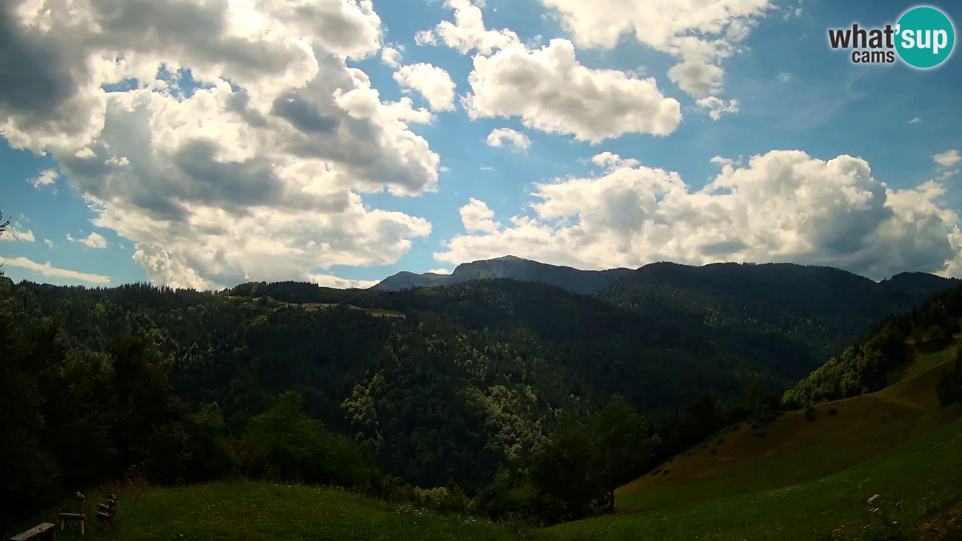 Webcam Brunarica Dražgoše – Vista live sul Ratitovec (1666 m)