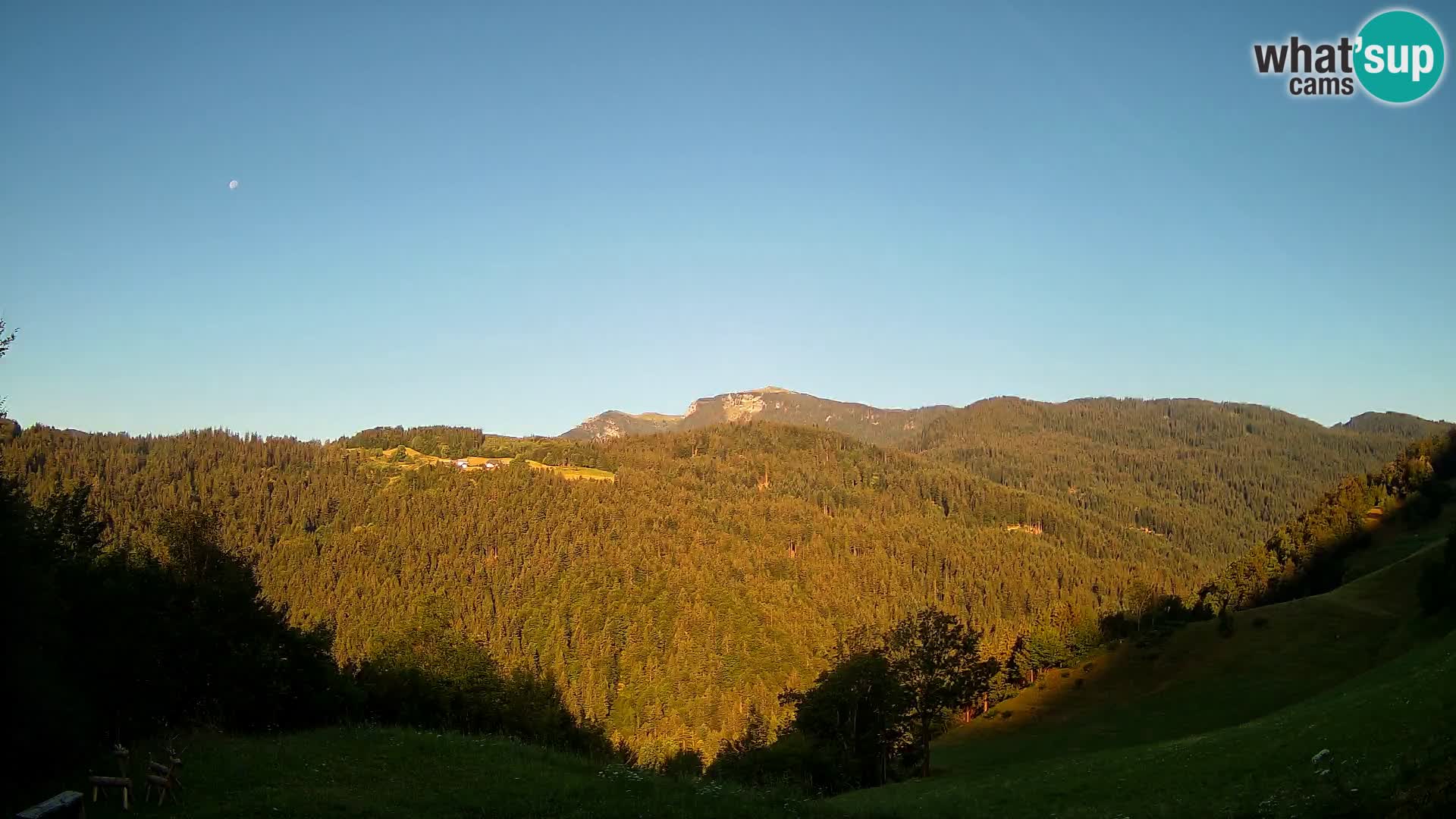 Spletna kamera Brunarica Dražgoše – Pogled v živo na Ratitovec (1666 m)