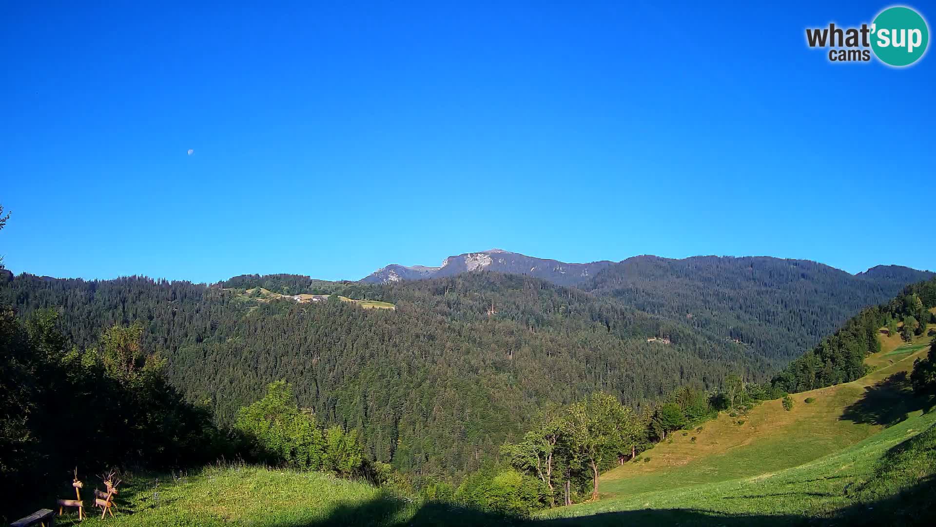 Webcam Brunarica Dražgoše – Vista live sul Ratitovec (1666 m)