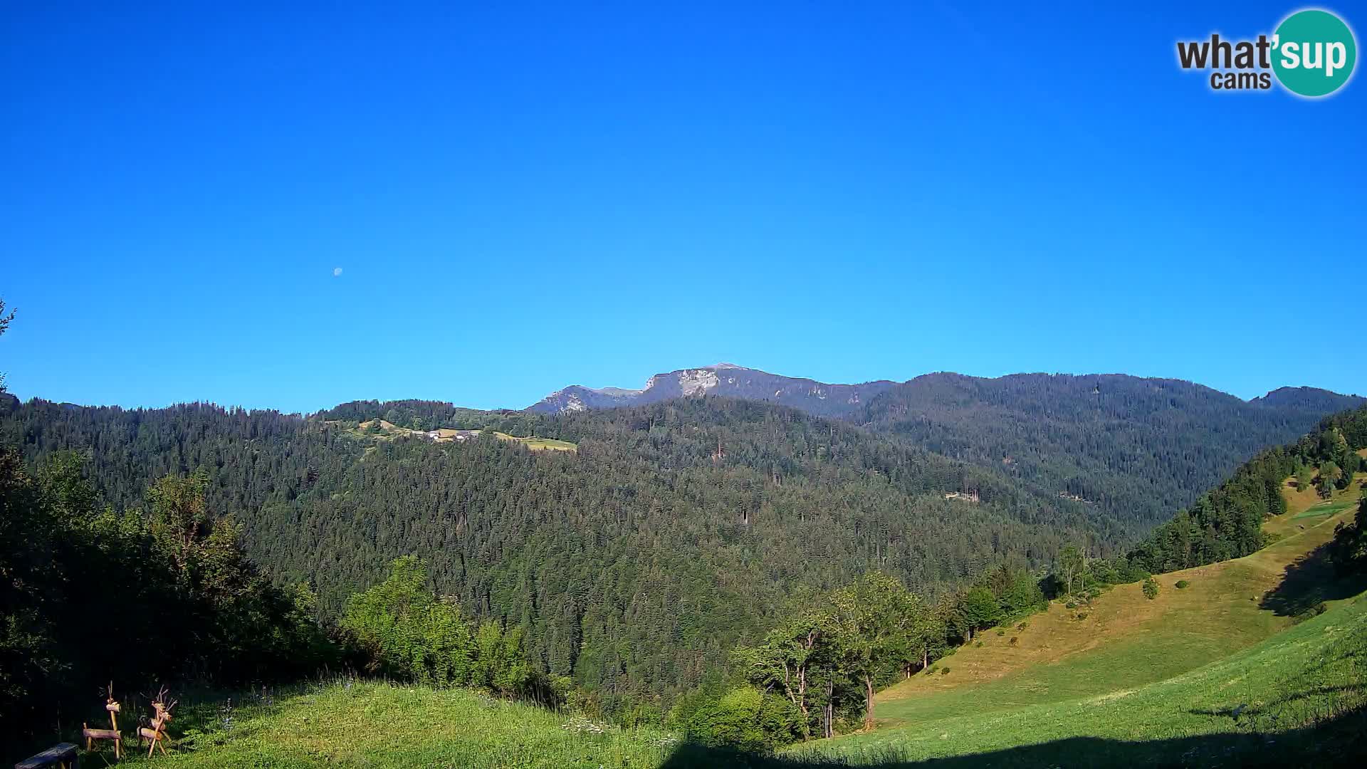 Web kamera Brunarica Dražgoše – Pogled uživo na Ratitovec (1666 m)