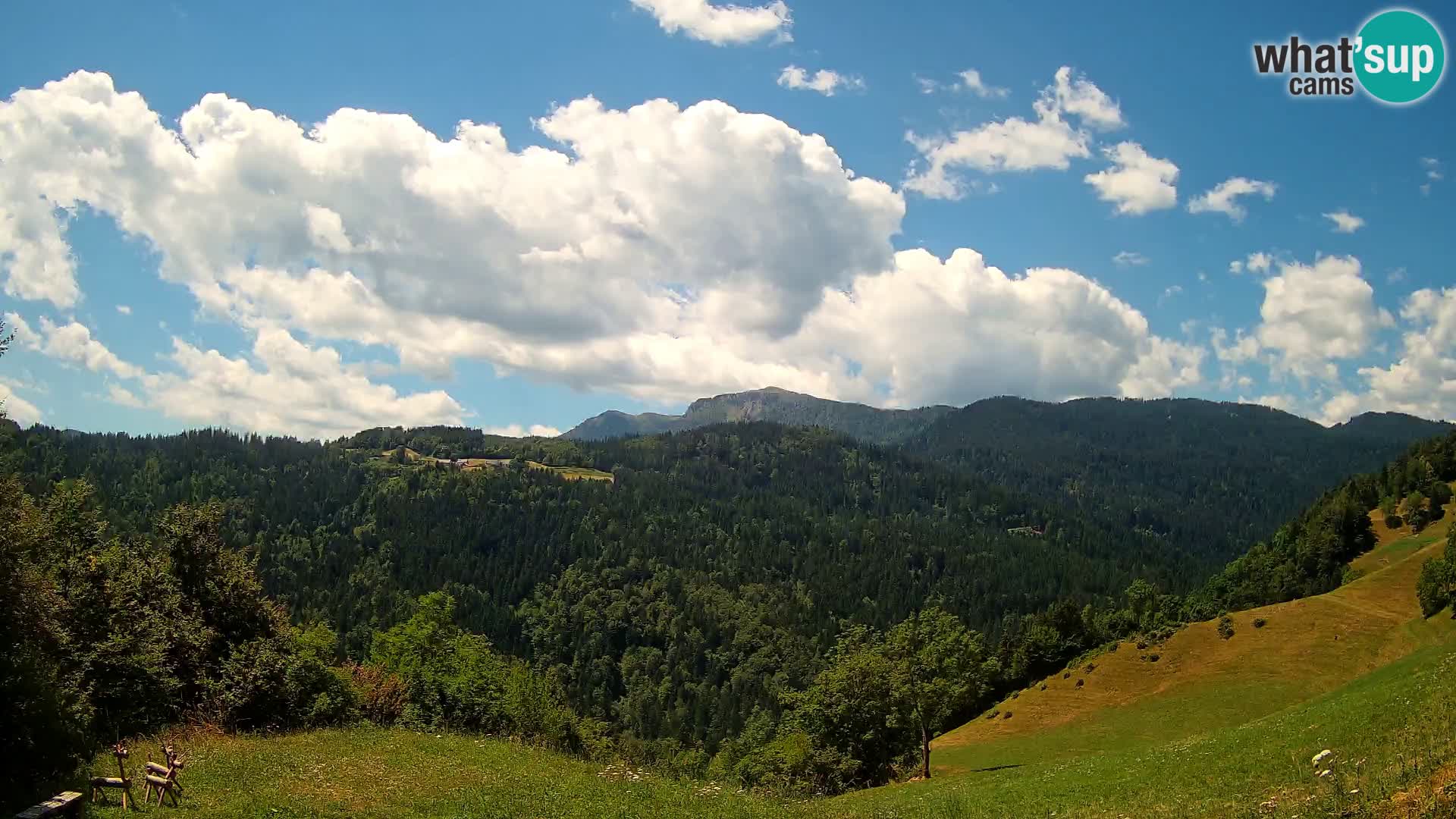 Webcam Brunarica Dražgoše – Liveblick auf Ratitovec (1666 m)