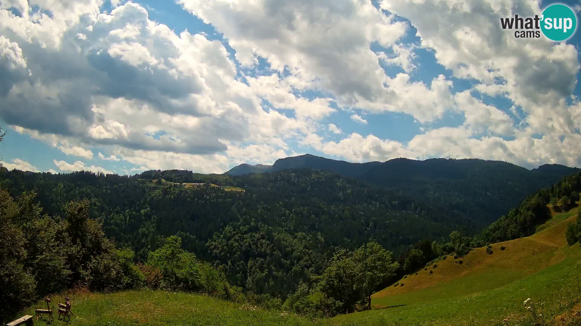 Webcam Brunarica Dražgoše – Liveblick auf Ratitovec (1666 m)