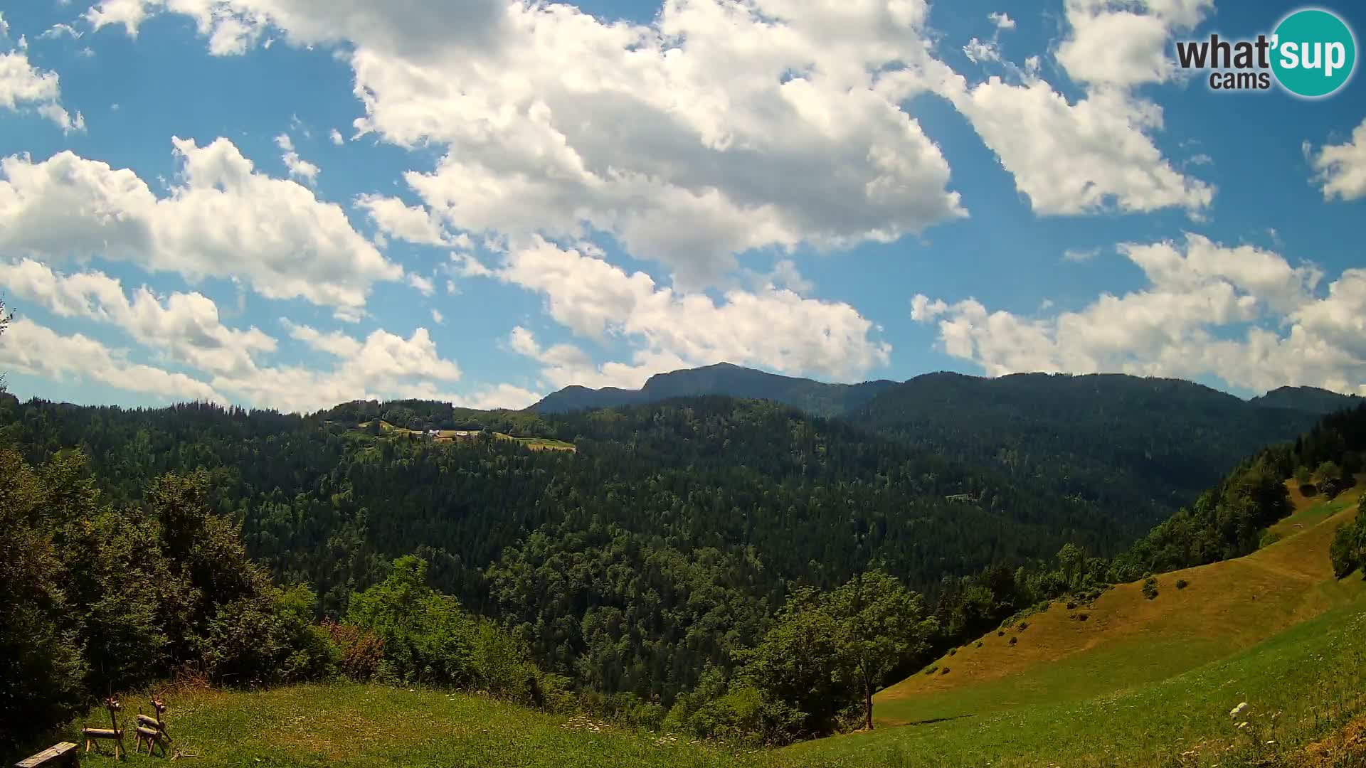 Webcam Brunarica Dražgoše – Vista live sul Ratitovec (1666 m)