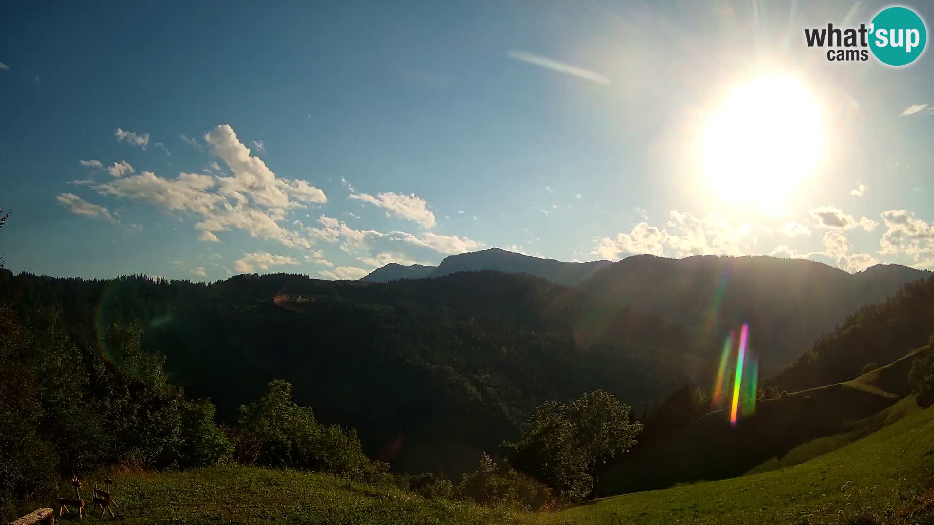 Webcam Brunarica Dražgoše – Live View of Ratitovec (1666 m)
