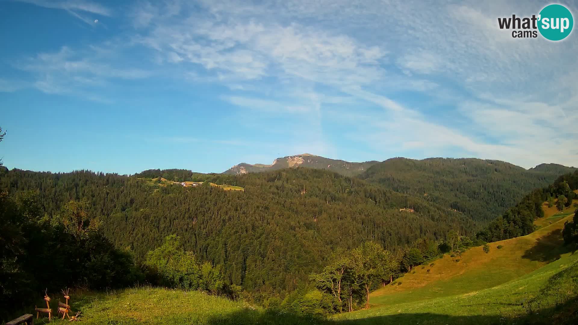 Webcam Brunarica Dražgoše – Vista live sul Ratitovec (1666 m)