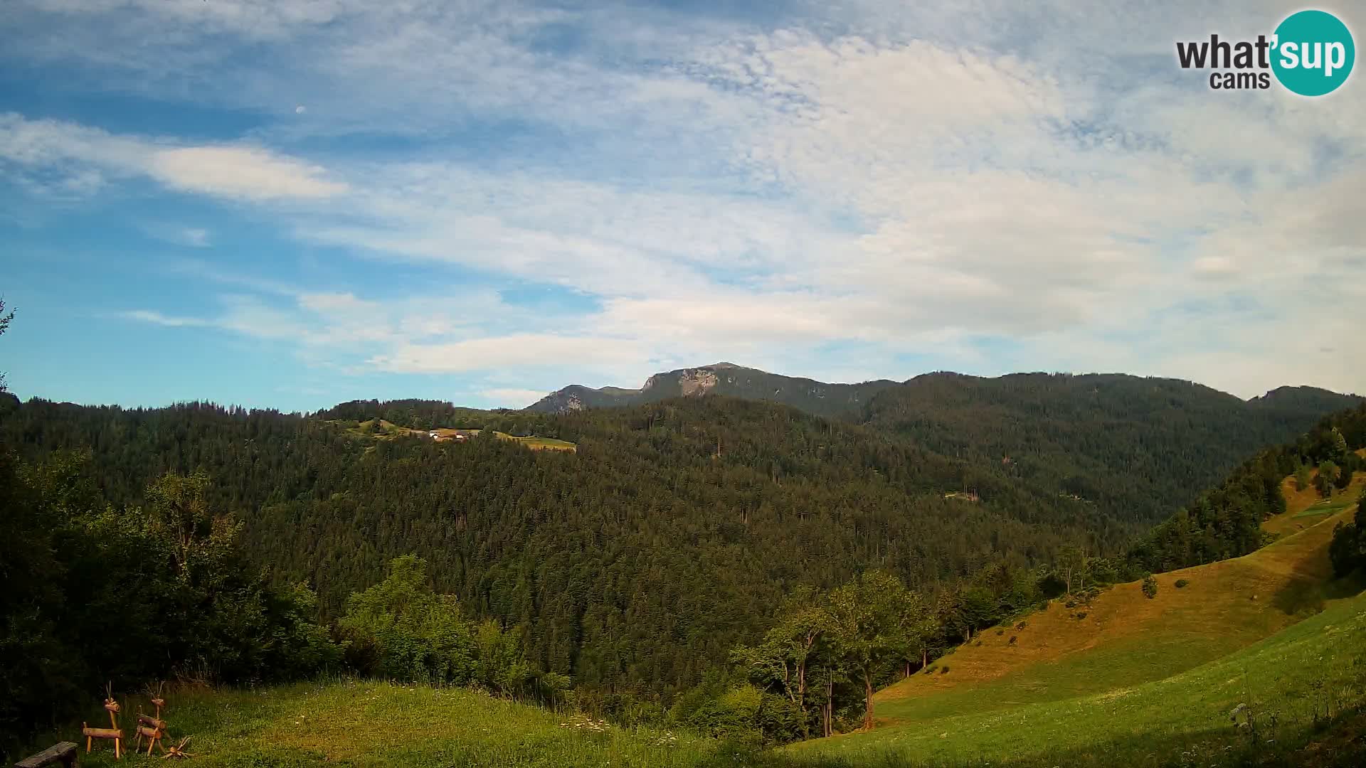 Webcam Brunarica Dražgoše – Live View of Ratitovec (1666 m)