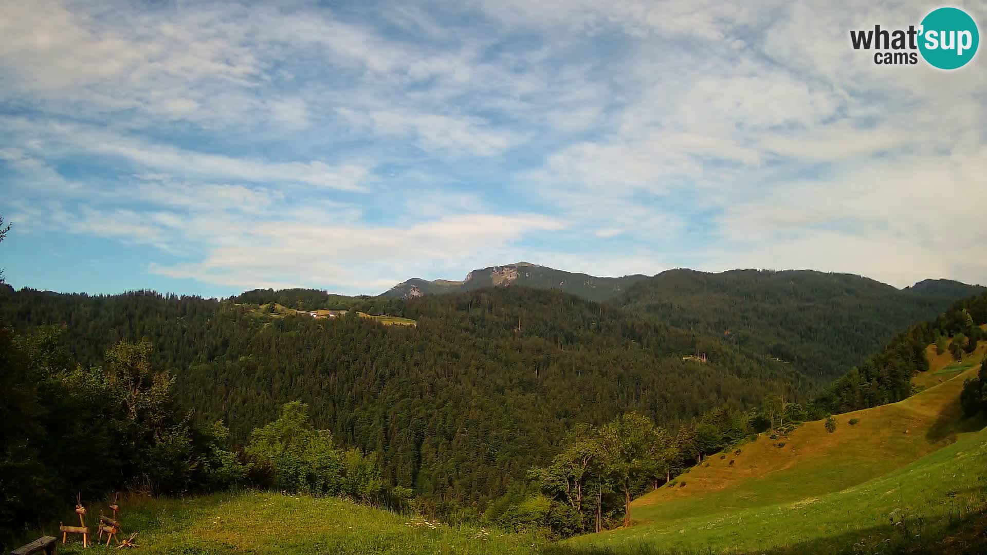 Webcam Brunarica Dražgoše – Live View of Ratitovec (1666 m)