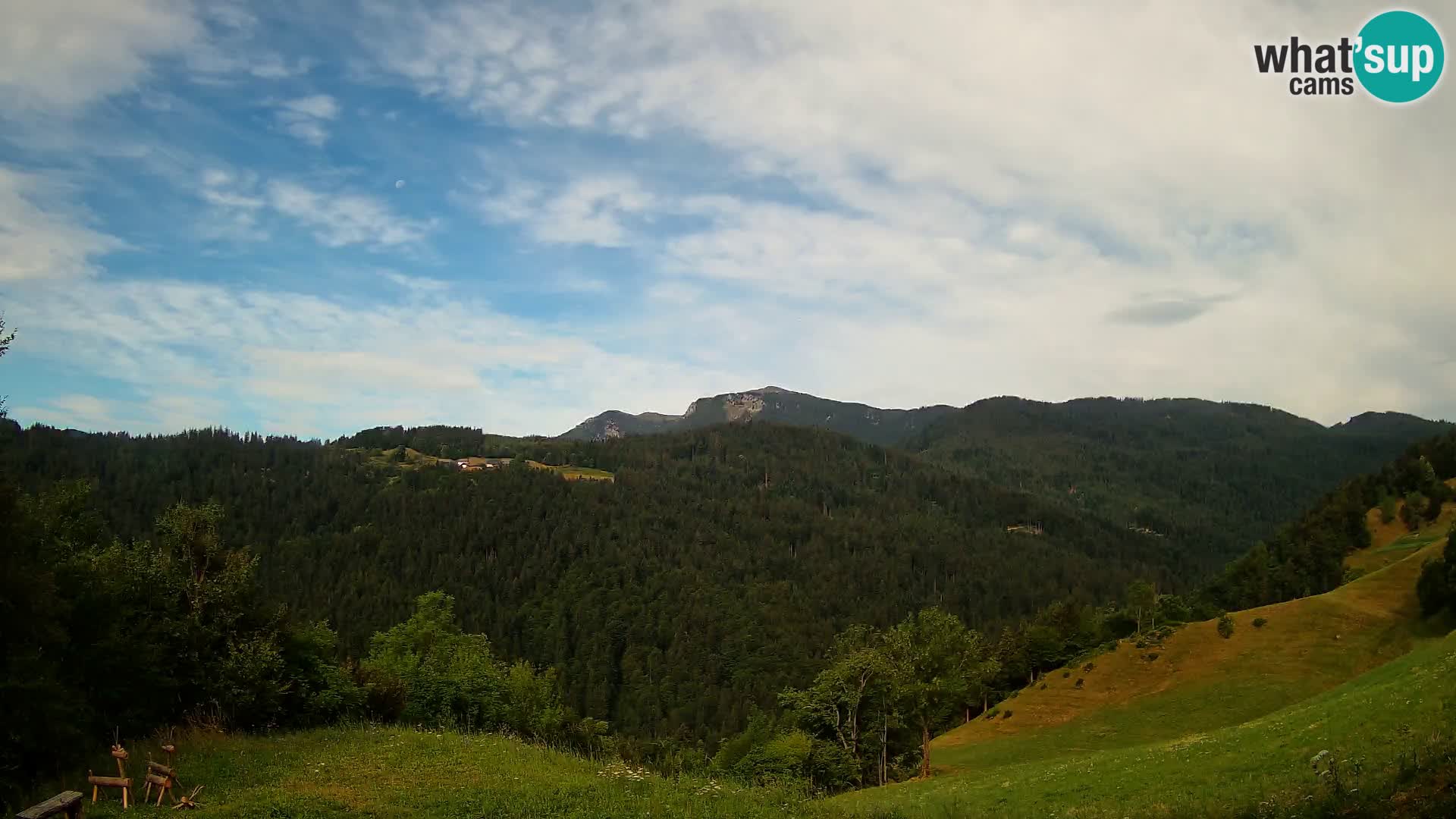 Webcam Brunarica Dražgoše – Live View of Ratitovec (1666 m)