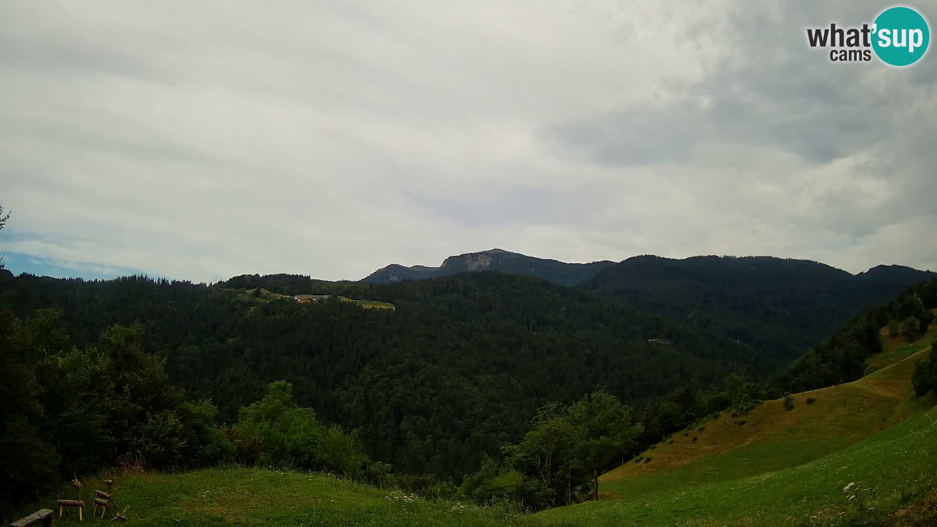 Webcam Brunarica Dražgoše – Liveblick auf Ratitovec (1666 m)