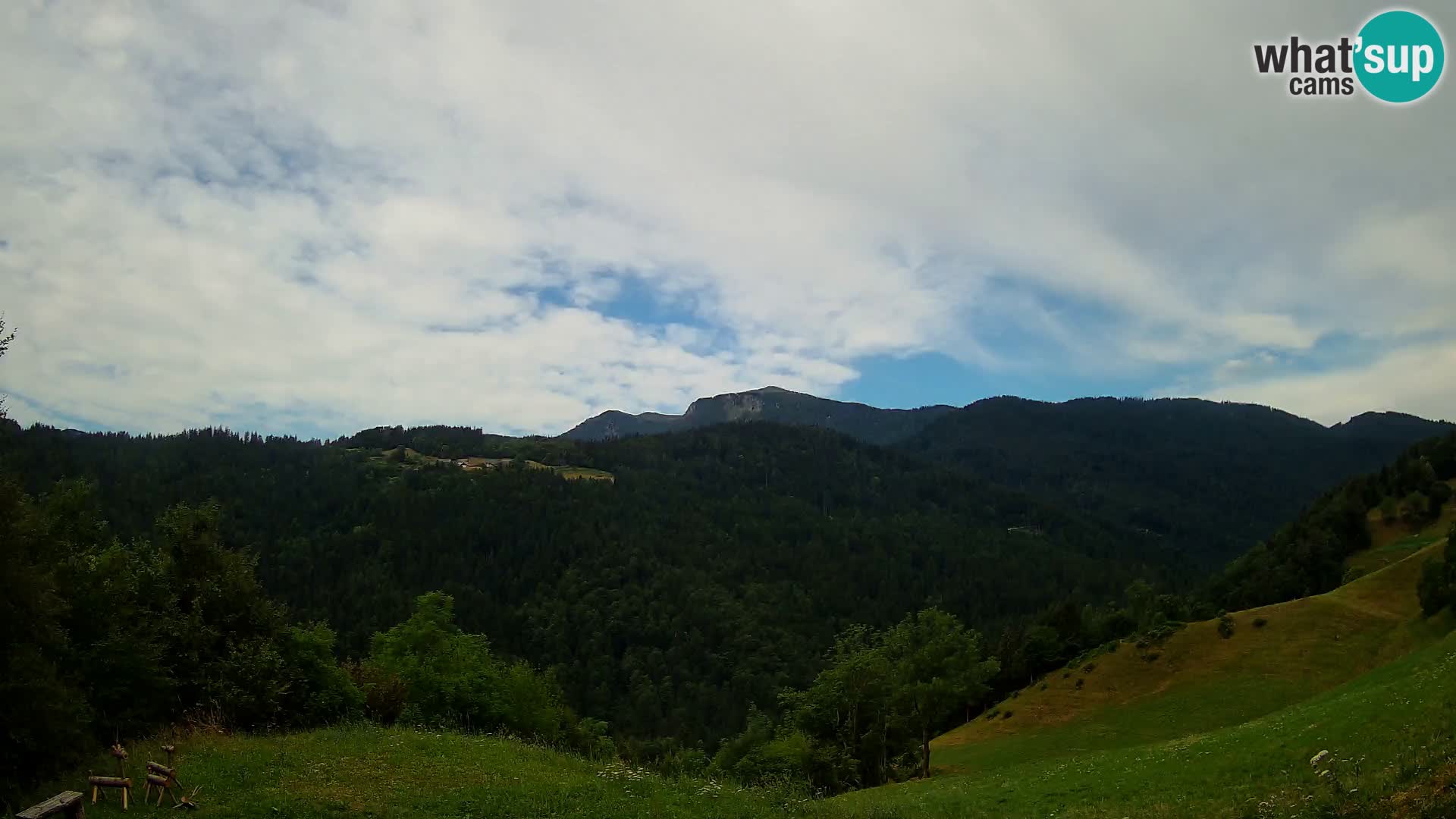 Webcam Brunarica Dražgoše – Live View of Ratitovec (1666 m)