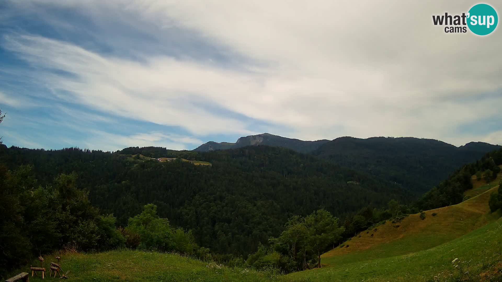 Webcam Brunarica Dražgoše – Live View of Ratitovec (1666 m)