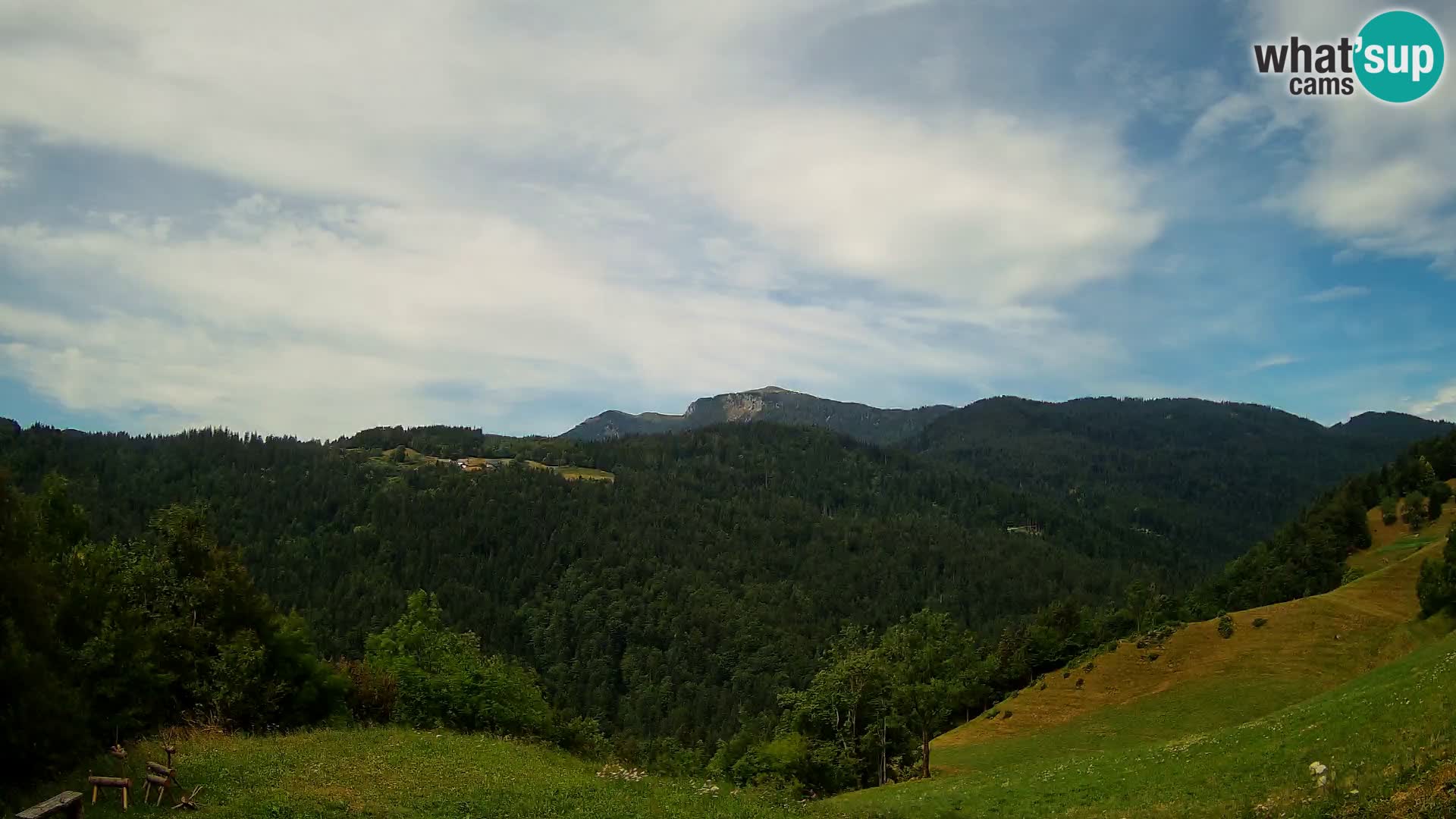 Webcam Brunarica Dražgoše – Live View of Ratitovec (1666 m)