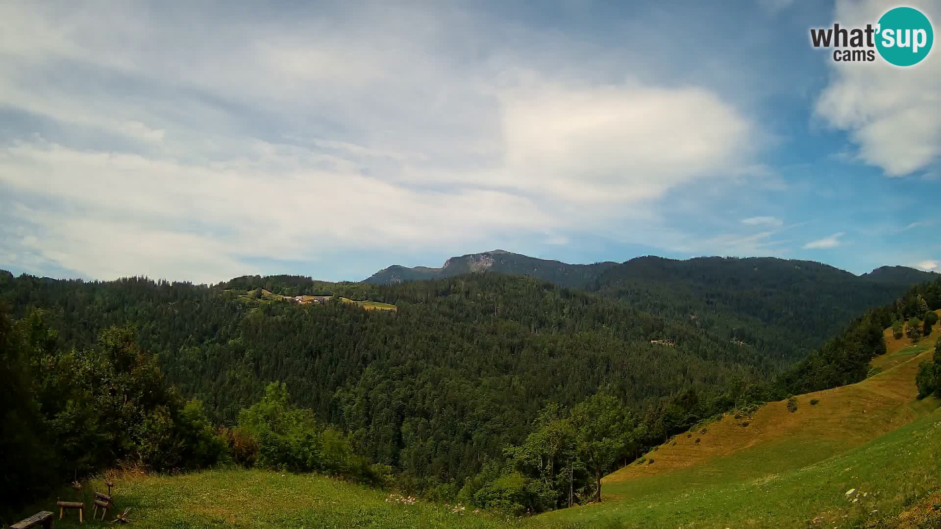 Webcam Brunarica Dražgoše – Live View of Ratitovec (1666 m)