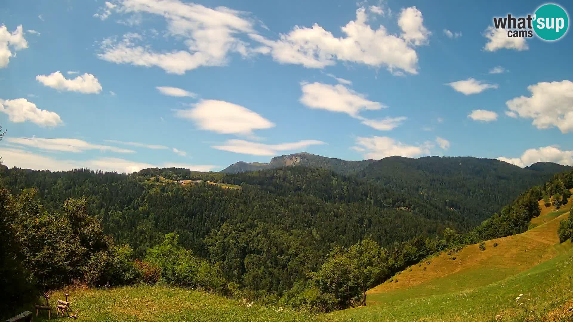 Webcam Brunarica Dražgoše – Vista live sul Ratitovec (1666 m)