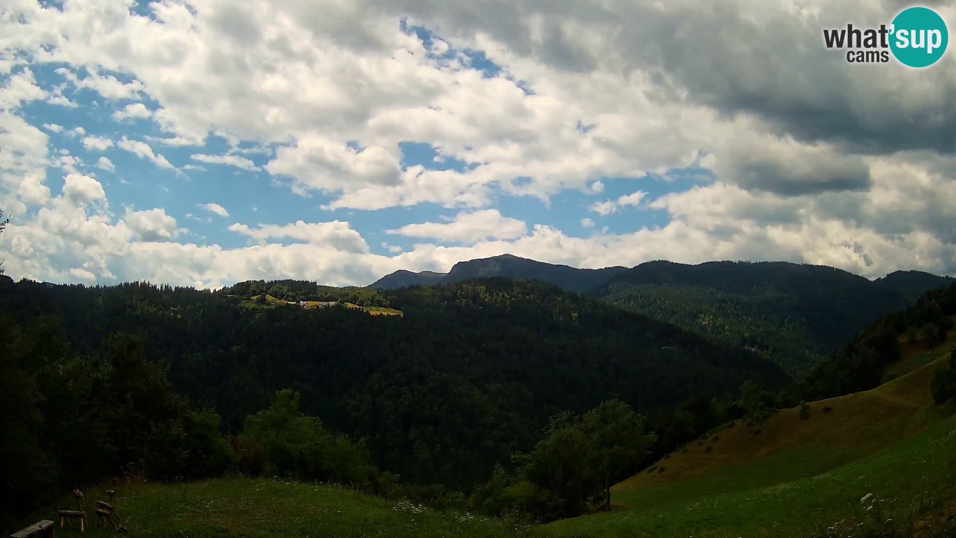 Spletna kamera Brunarica Dražgoše – Pogled v živo na Ratitovec (1666 m)