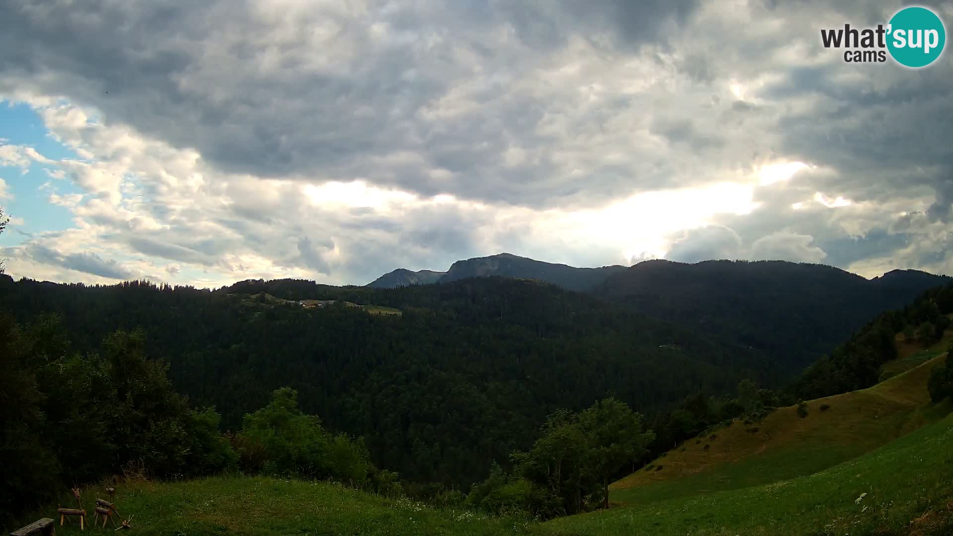 Spletna kamera Brunarica Dražgoše – Pogled v živo na Ratitovec (1666 m)