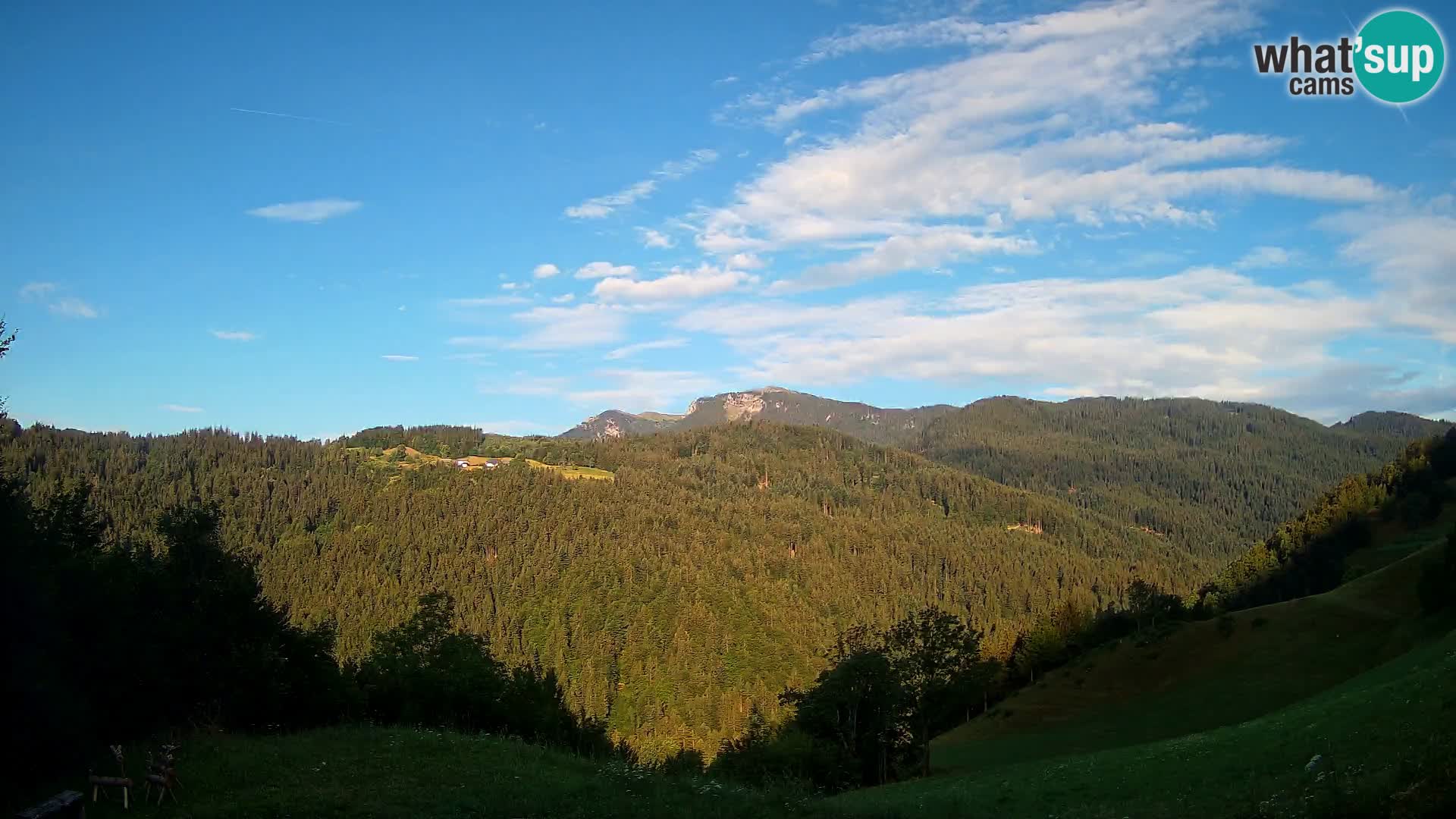 Spletna kamera Brunarica Dražgoše – Pogled v živo na Ratitovec (1666 m)