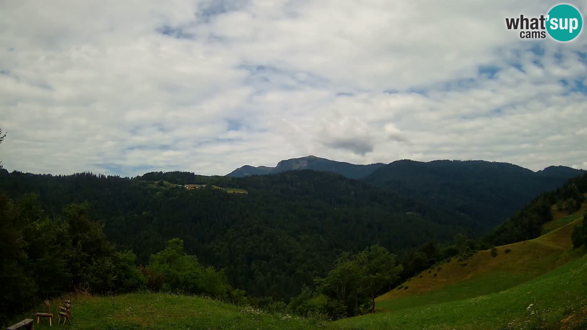 Webcam Brunarica Dražgoše – Live View of Ratitovec (1666 m)